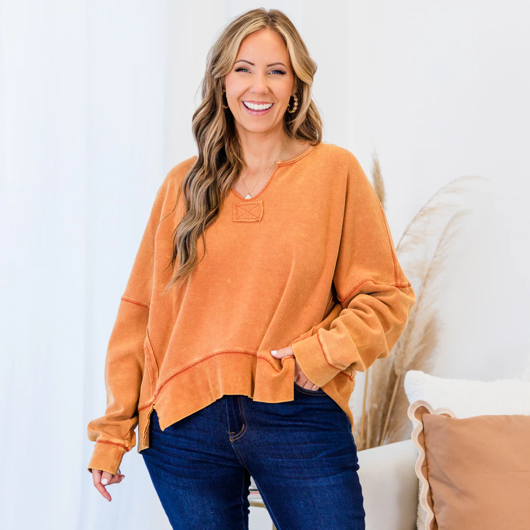 Zinnia Top, Orange - Weilaico