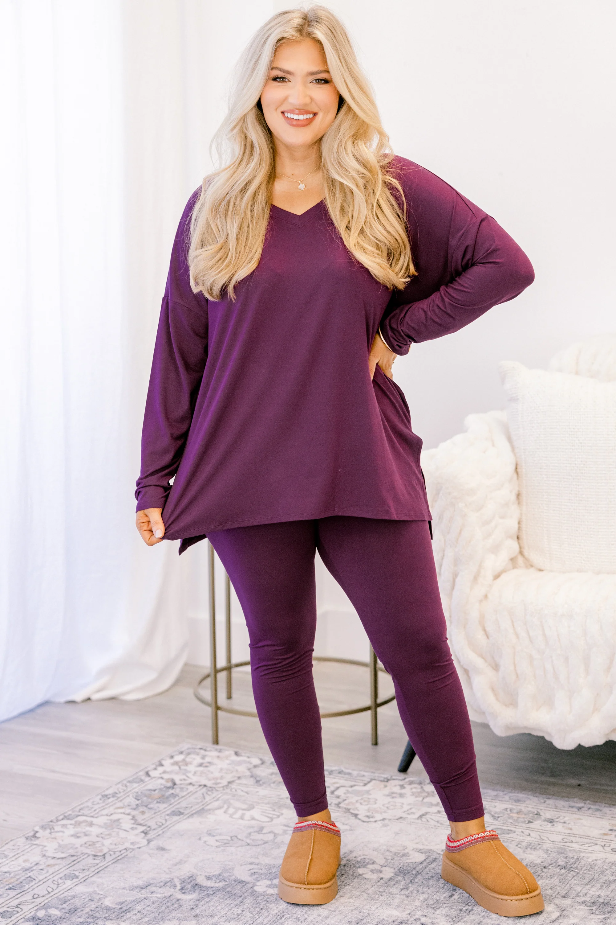 Happiness Because Of You Set, Eggplant - Weilaico