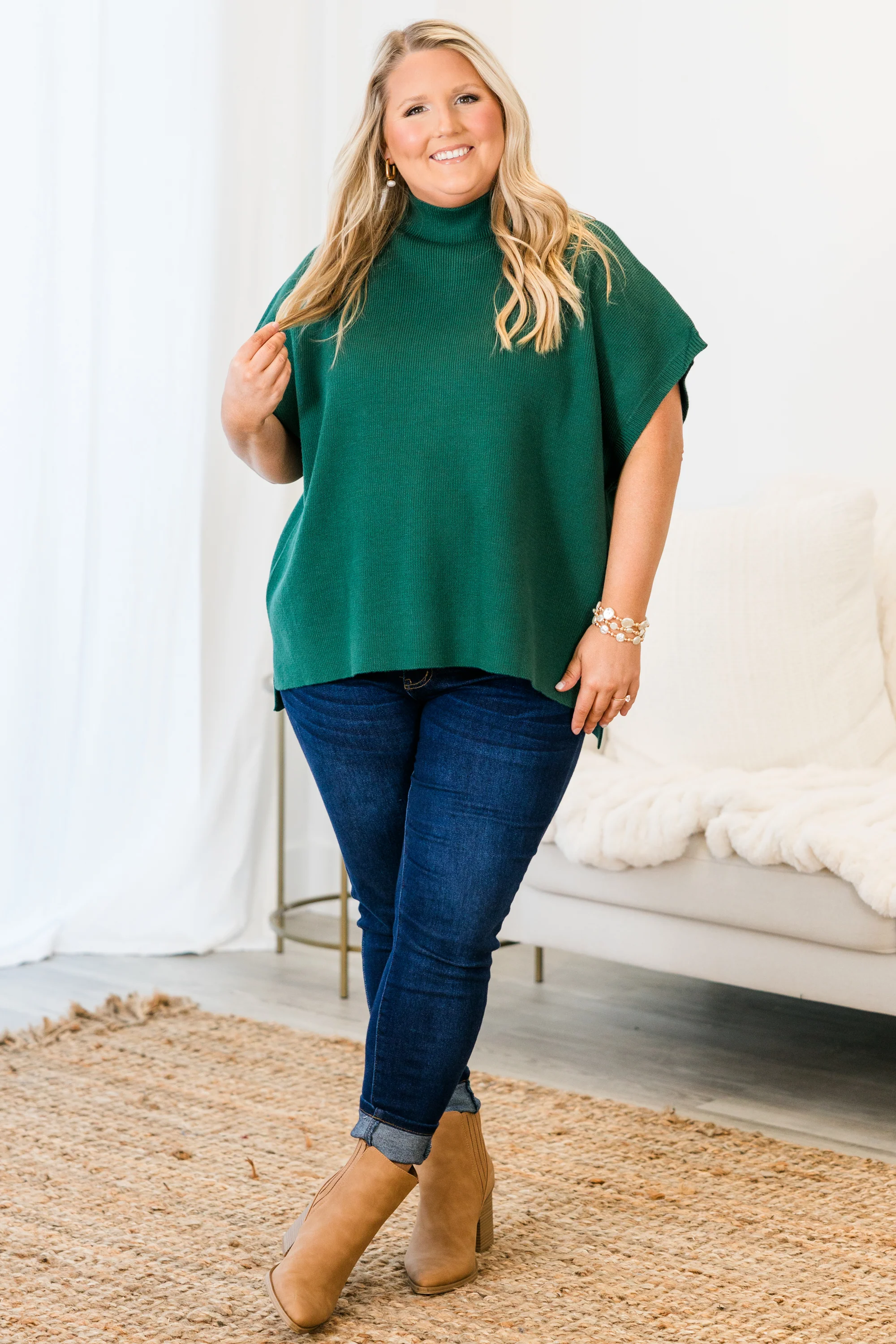 Do Anything Sweater, Hunter Green - Weilaico