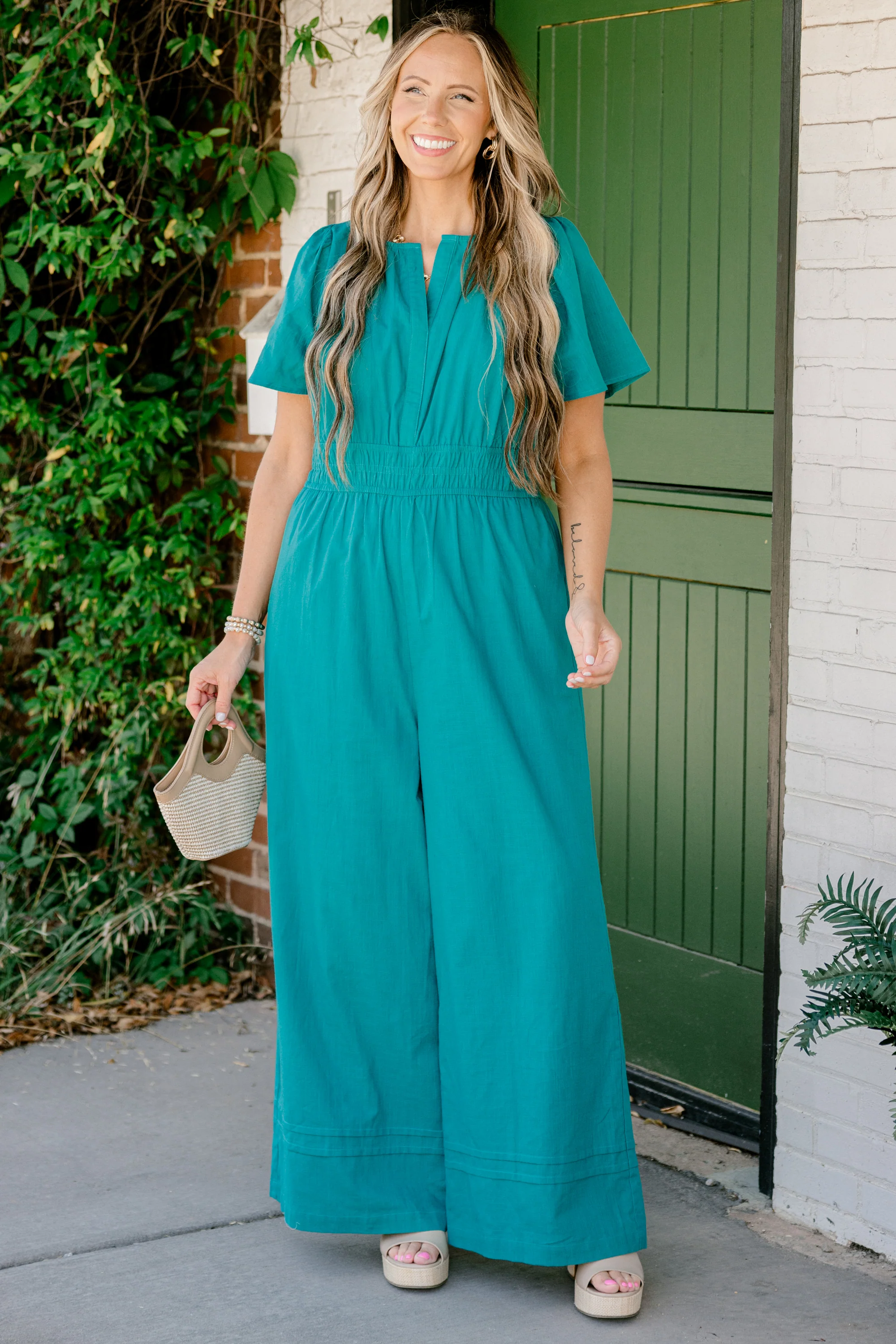 Life In Color Jumpsuit, Jade - Weilaico