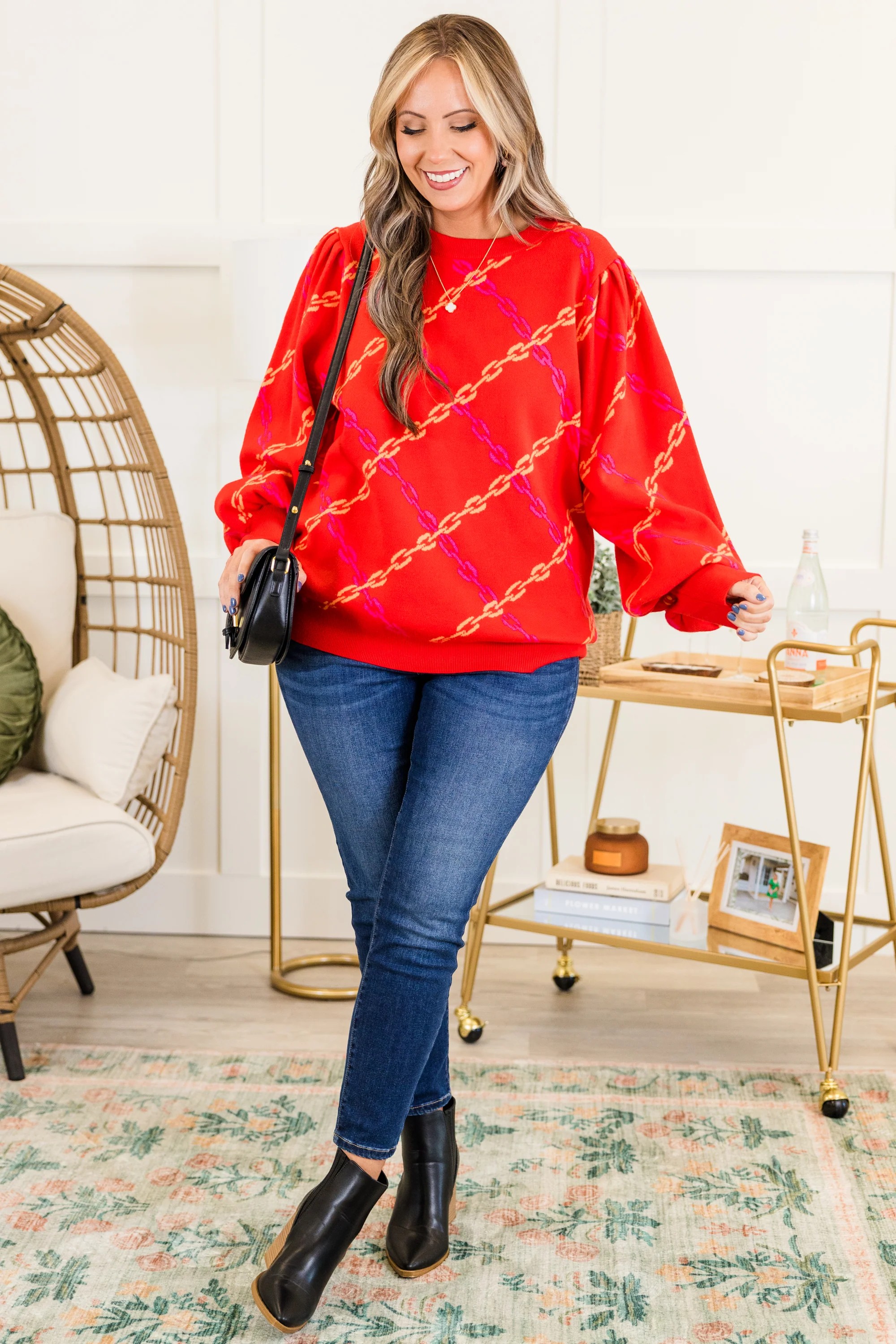 Where's My Present Sweater, Red - Weilaico