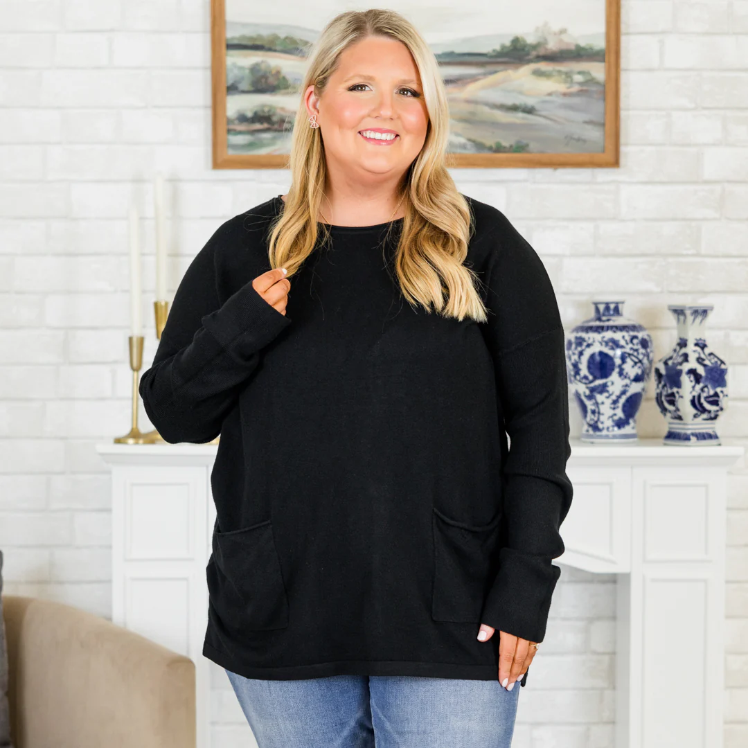 Fall into Fashion Sweater, Black - Weilaico