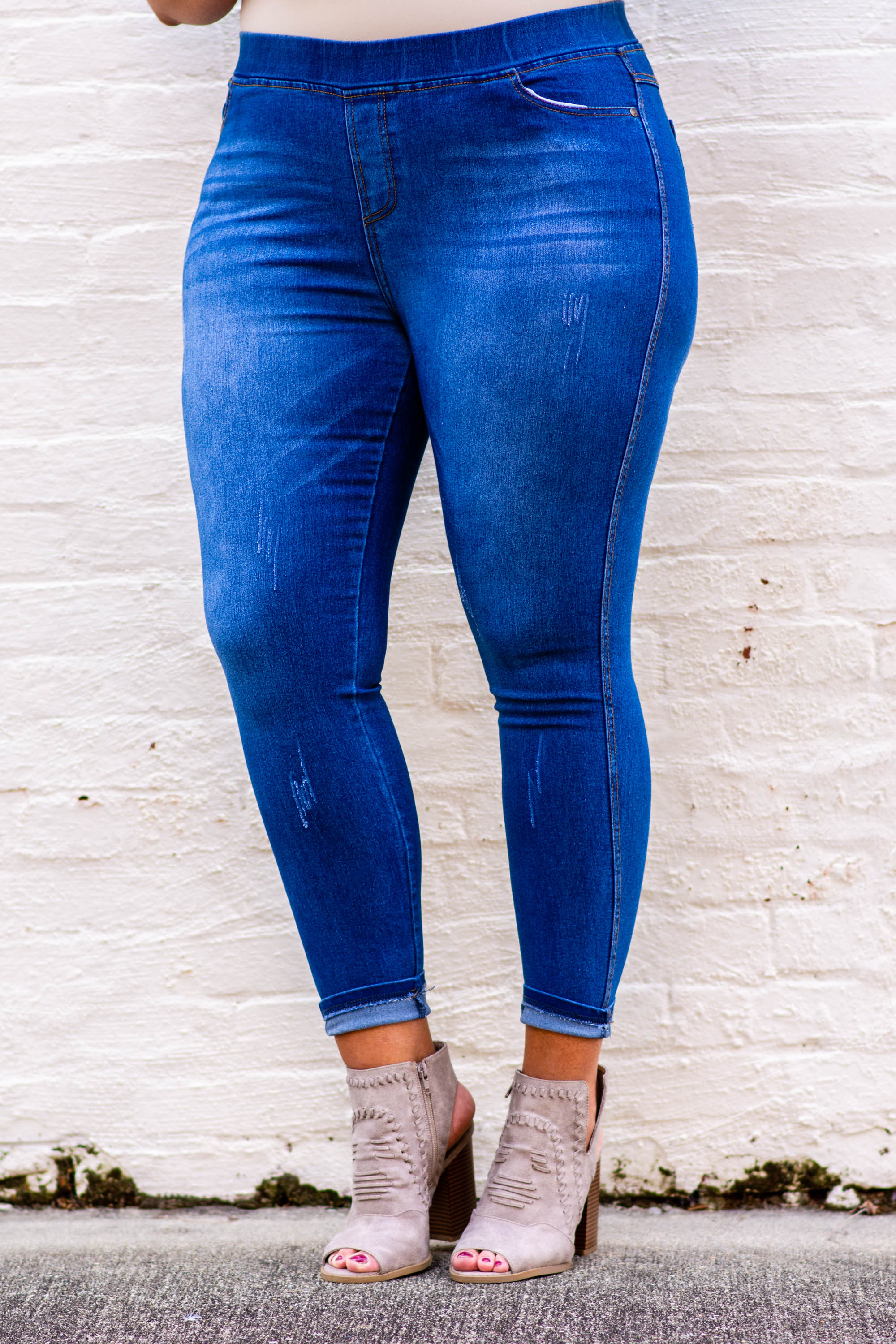 All The Answers Jeggings, Medium Wash - Weilaico