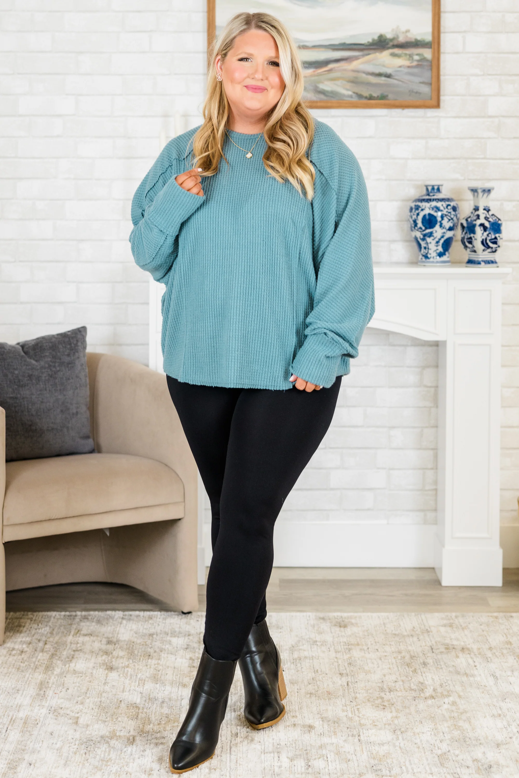 Figuring It Out Top, Slate - Weilaico