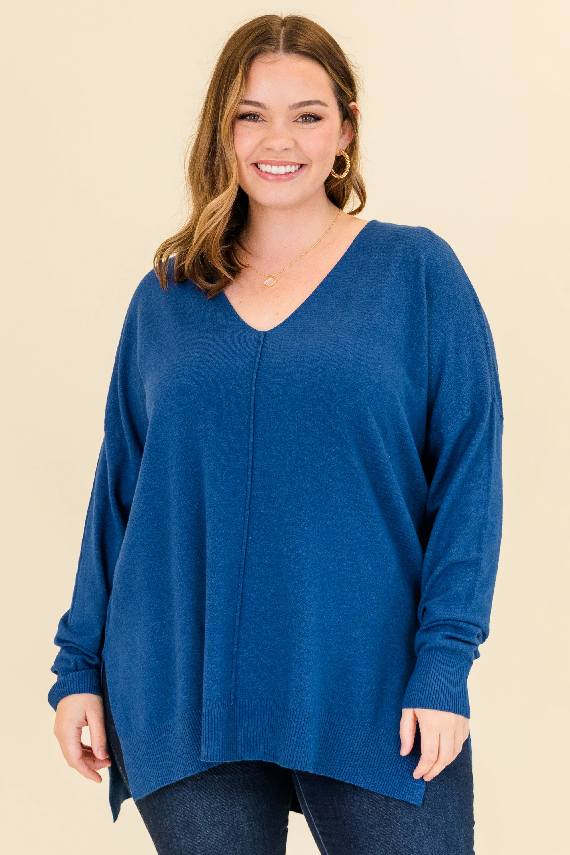 Perfect For Outside Sweater, Heather Light Navy - Weilaico