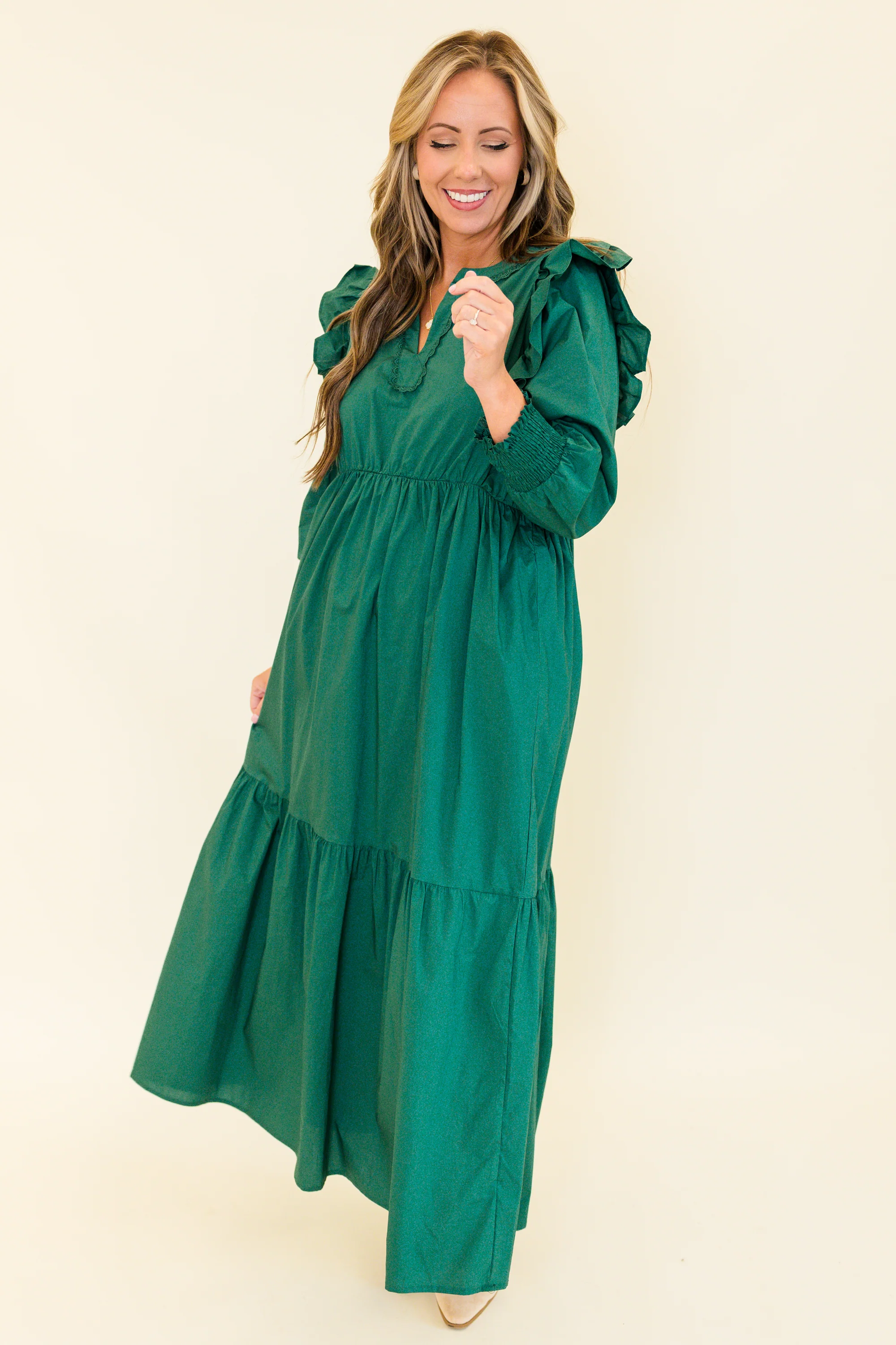 Journey of Us Maxi Dress, Green - Weilaico