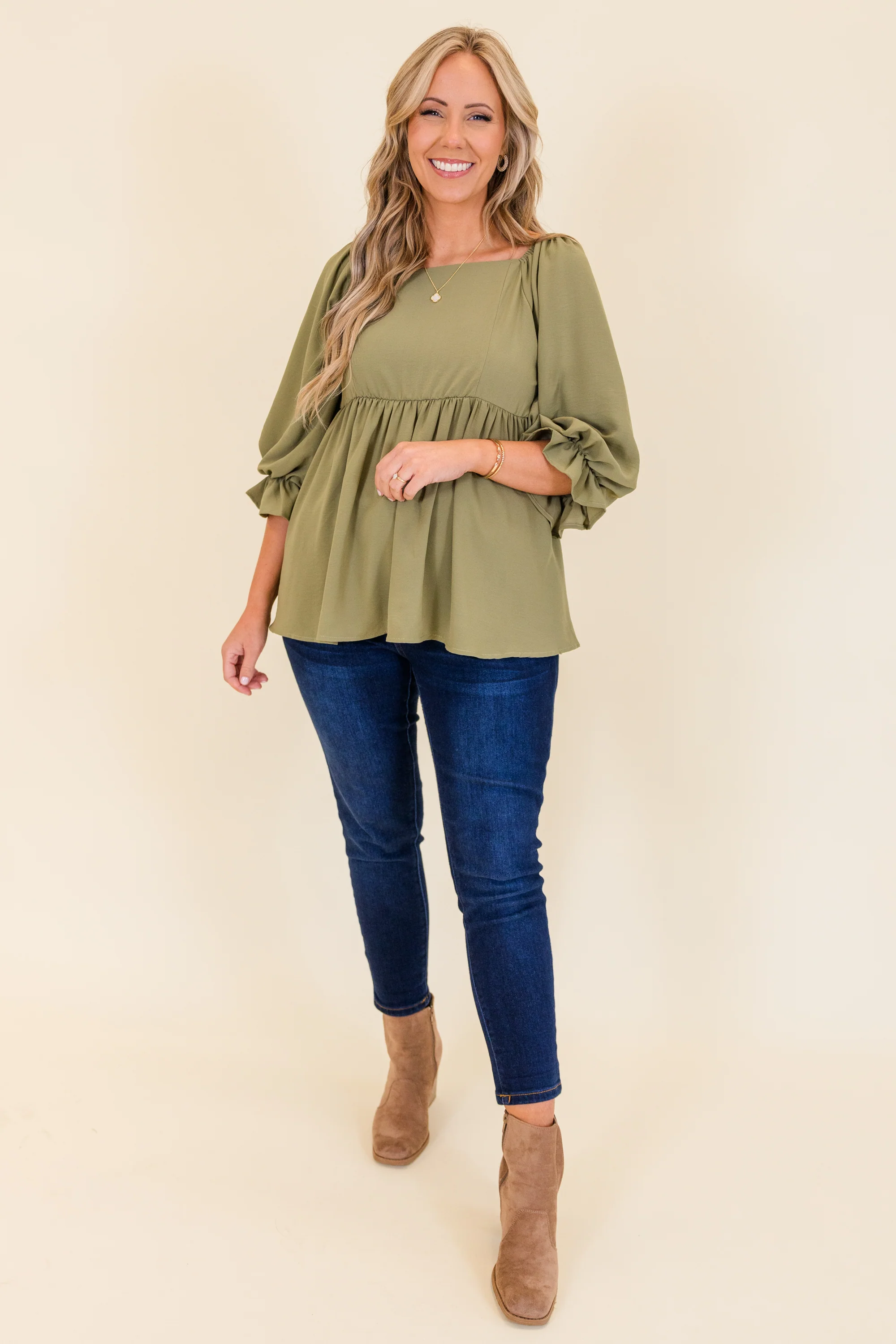 Create Opportunity Top, Olive - Weilaico