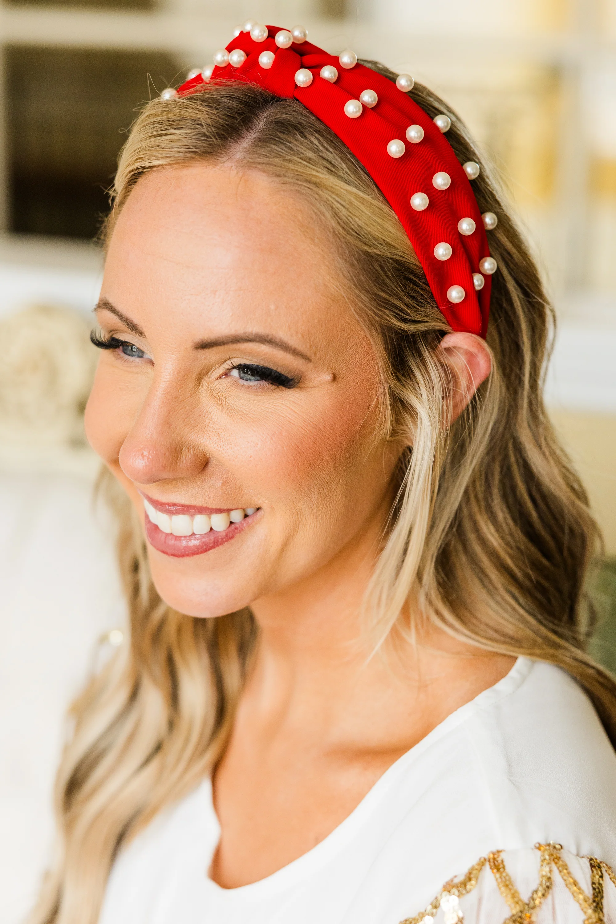 Jingle Ladies Headband, Red - Weilaico
