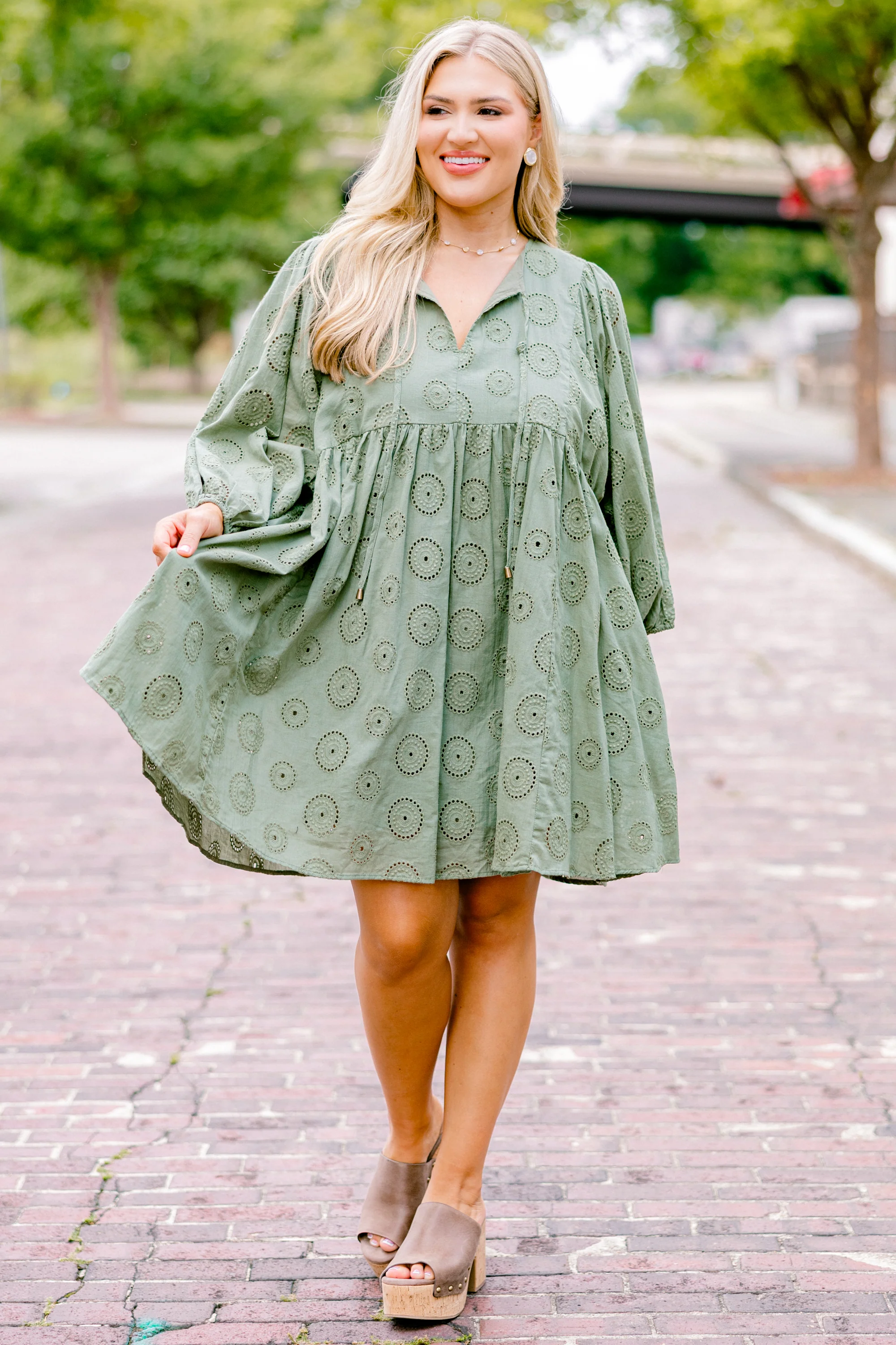 Honey Babe Dress, Green - Weilaico
