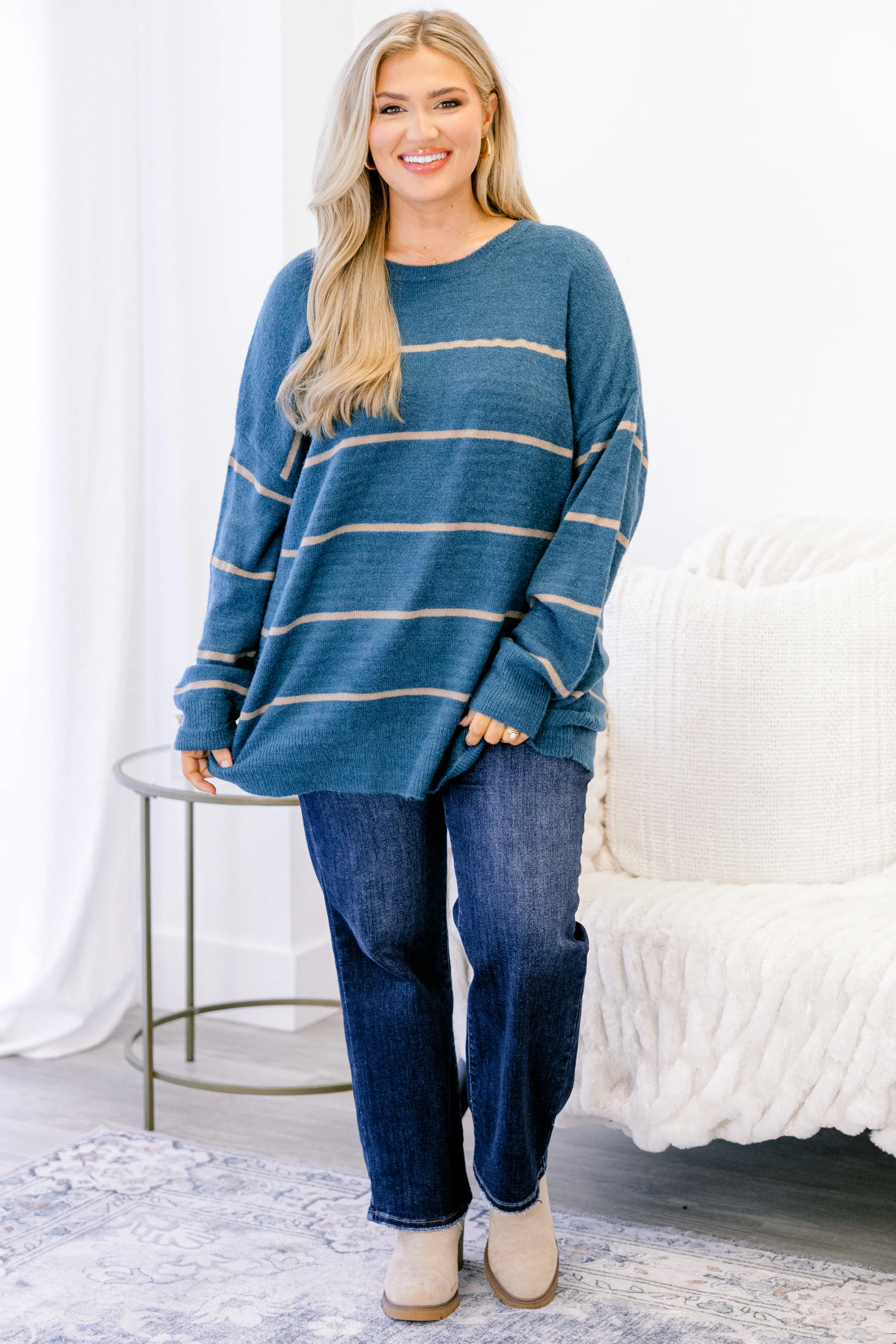 Slumber Party Sweater, Ocean Blue - Weilaico