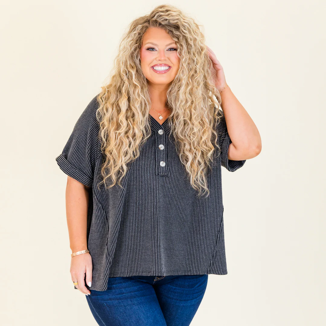 At The Helm Top, Charcoal - Weilaico