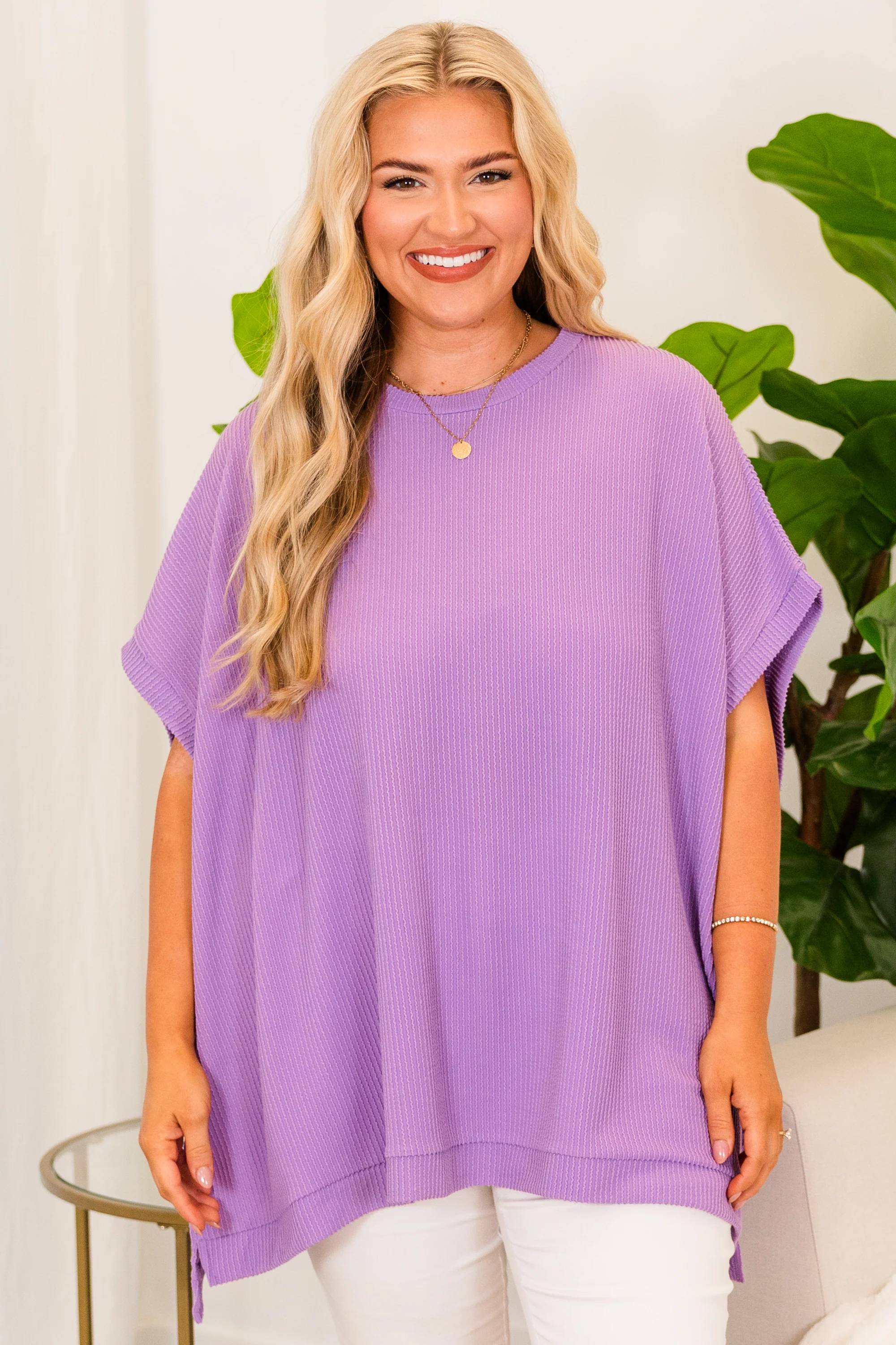 All About Knits Top, Purple - Weilaico
