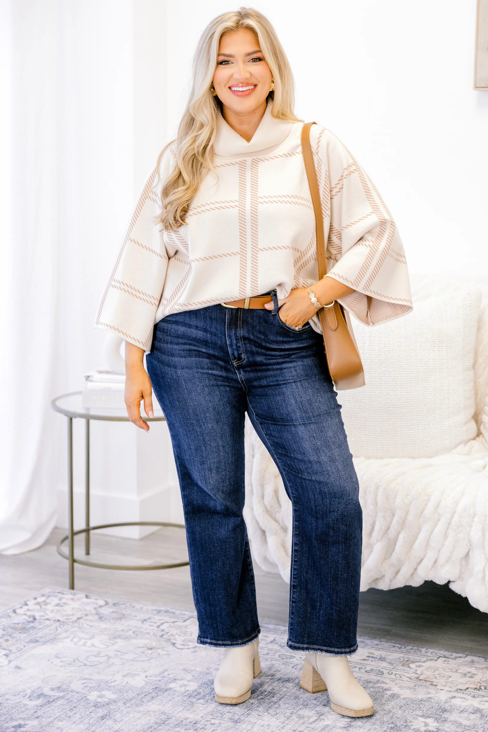 For The Time Being Sweater, Beige - Weilaico