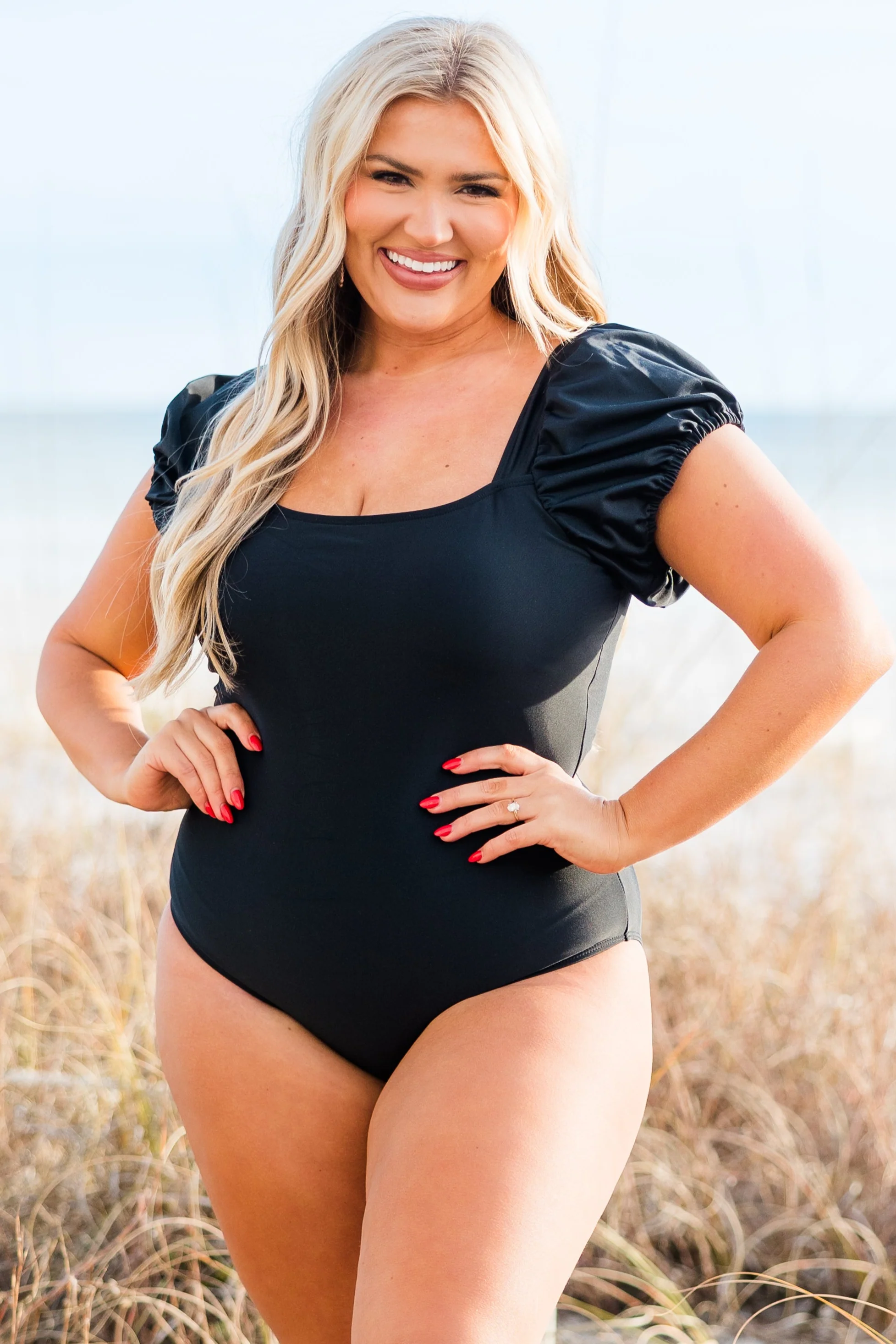 Vacation With Me Swimsuit, Black - Weilaico