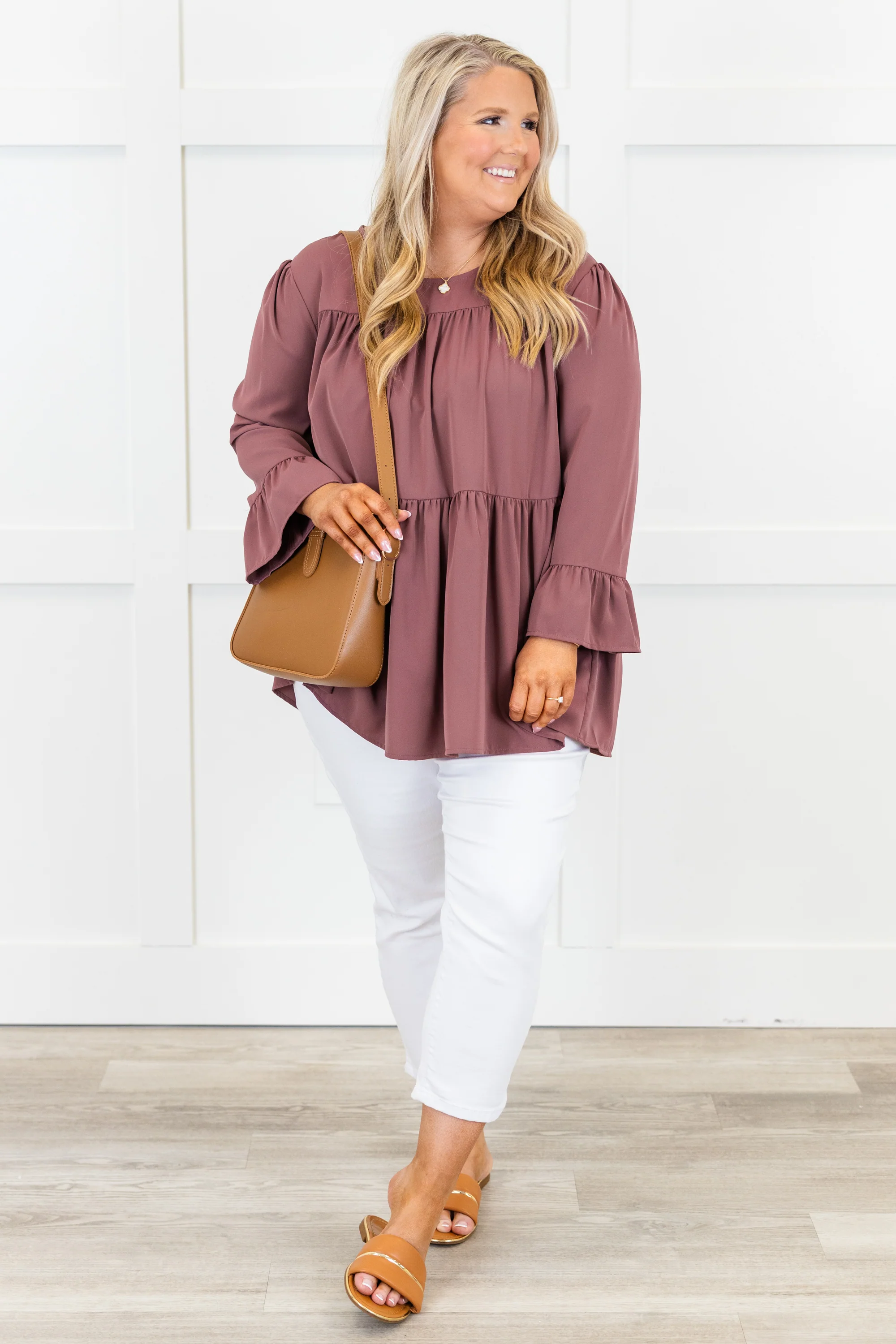 Day Dreaming About You Top, Mauve - Weilaico