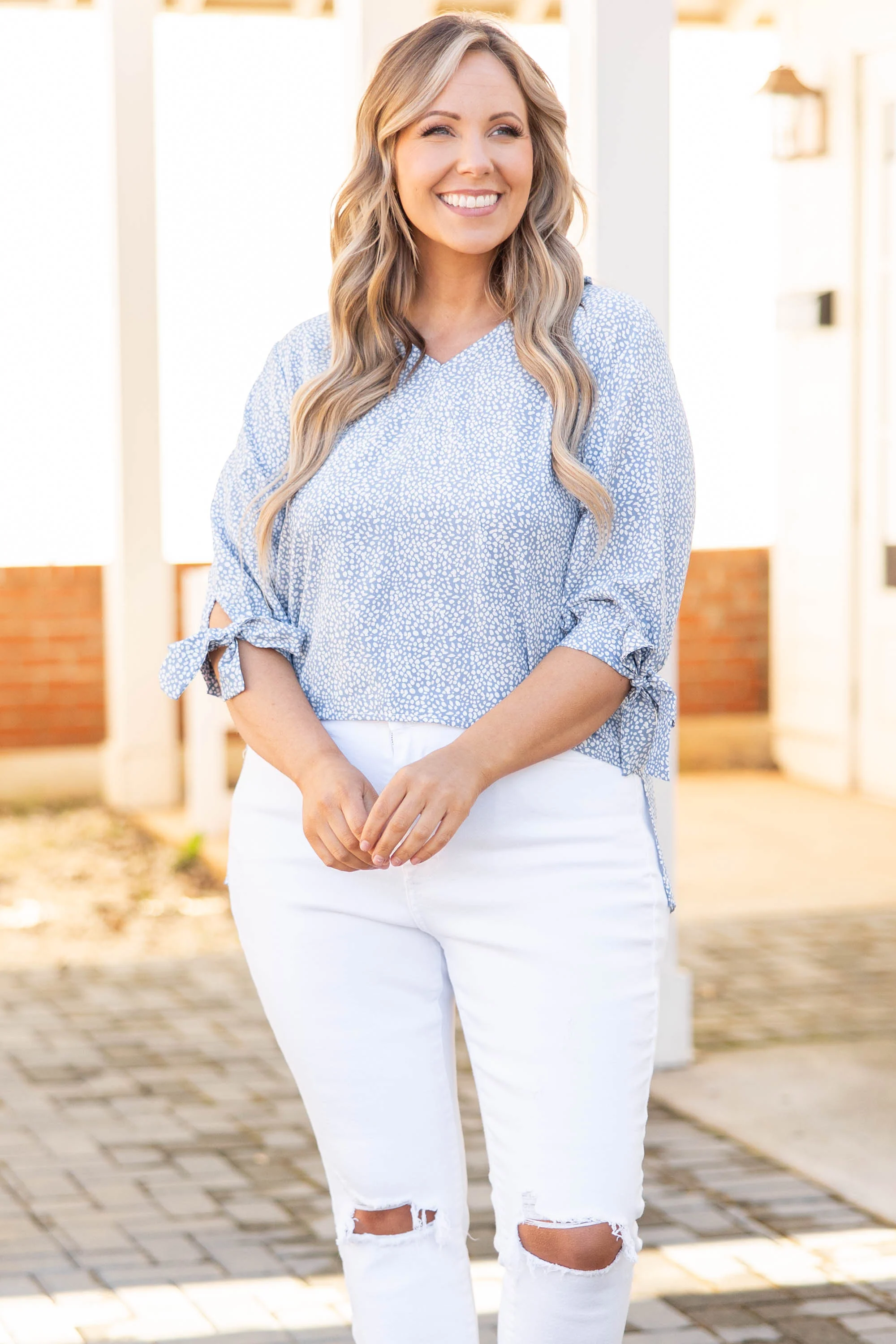 Morning Dew Top, Misty Blue - Weilaico