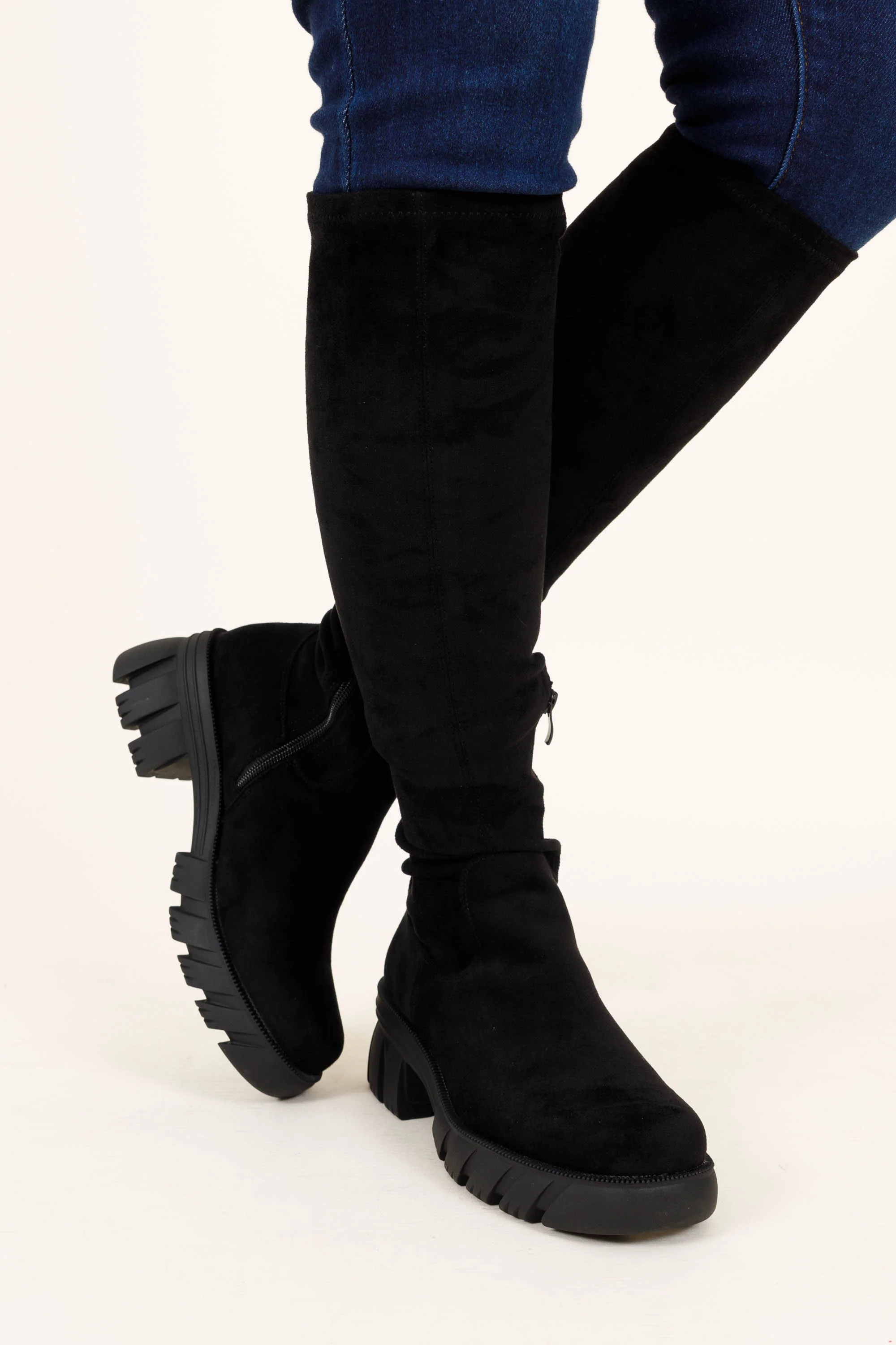 Kickin' Rocks Wide Calf Boots, Black - Weilaico