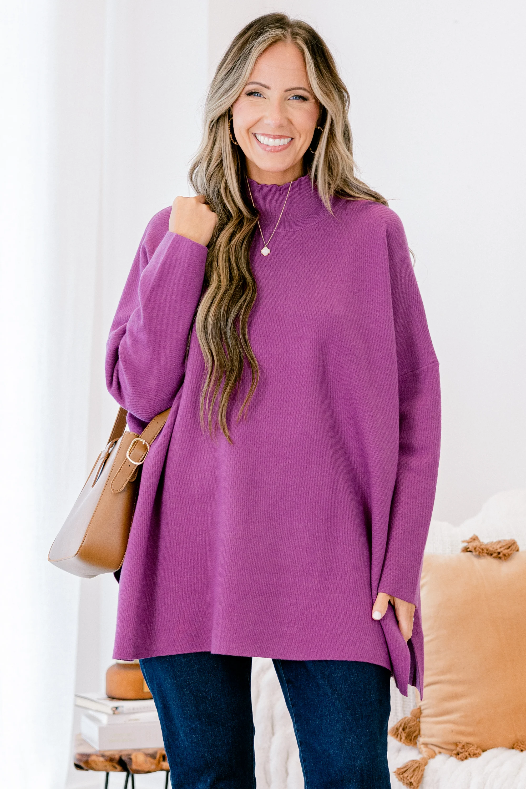 Notting Hill Sweater, Purple - Weilaico