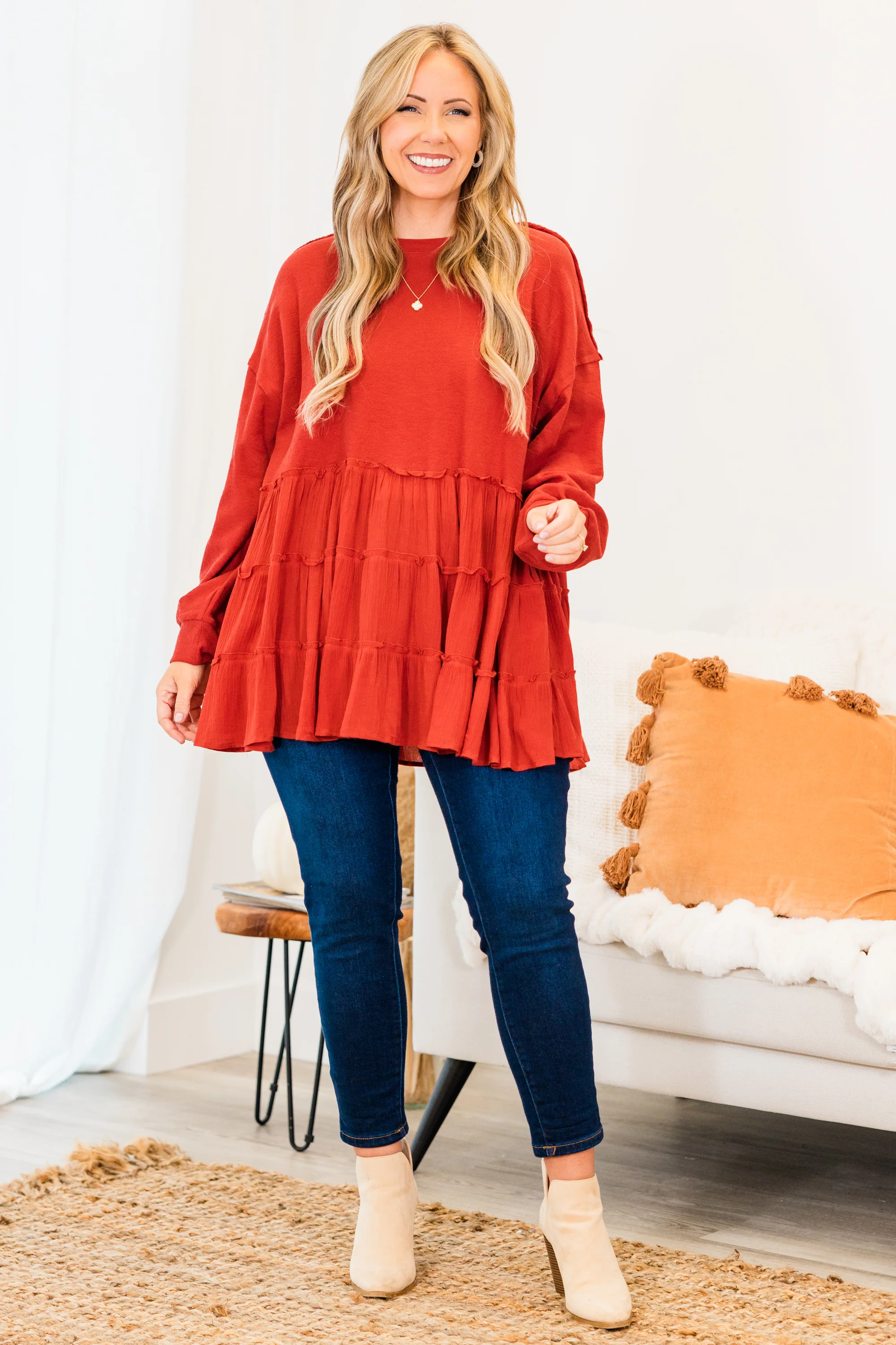 My Kind Of Fun Top, Red - Weilaico