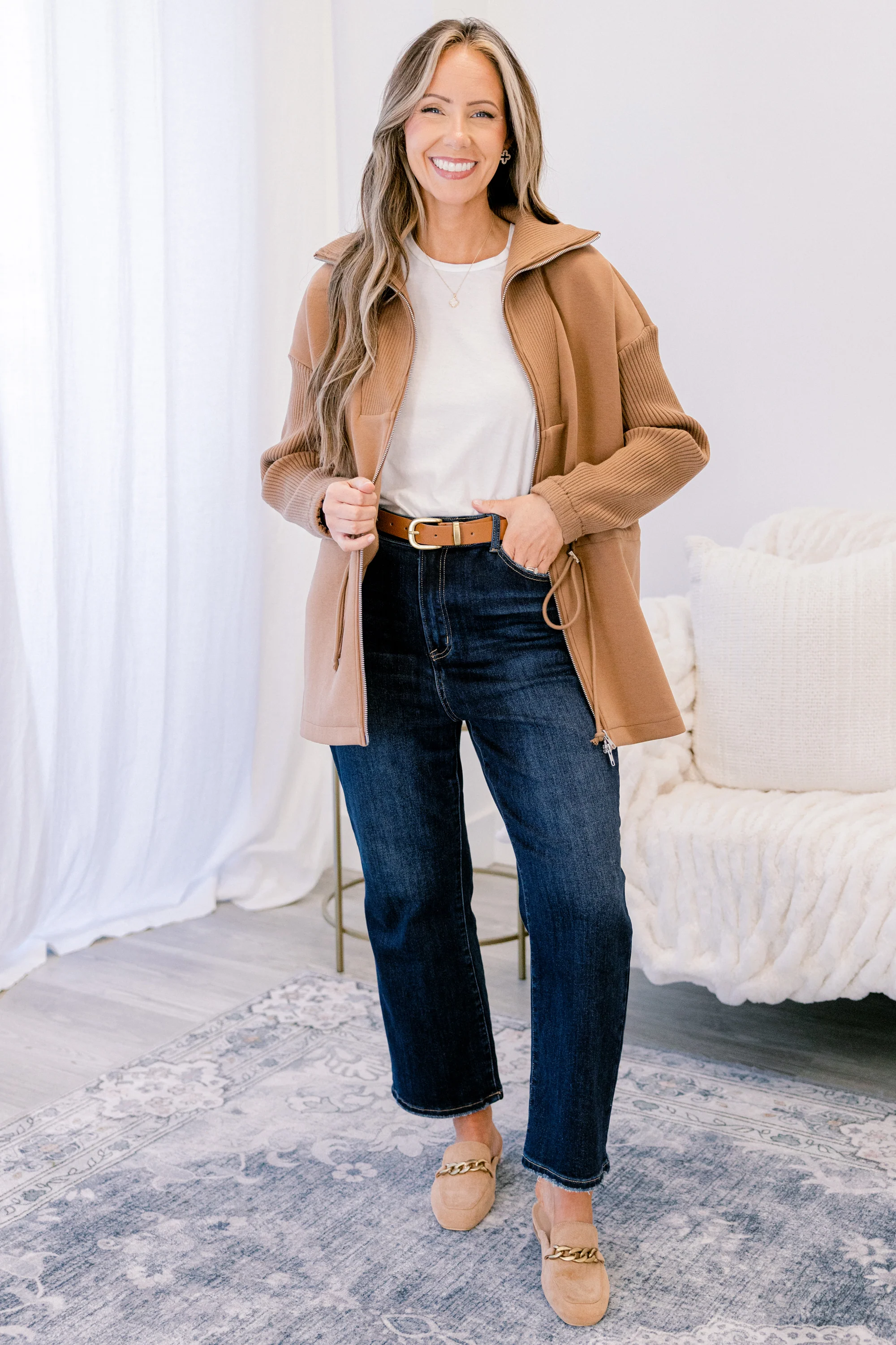 Gather Around The Fire Jacket, Brown - Weilaico