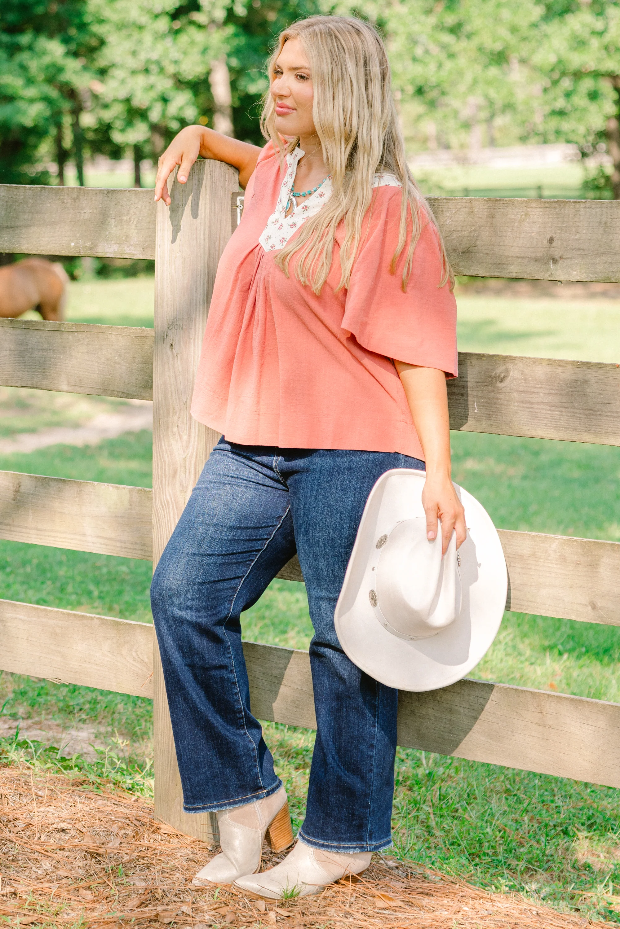 Nautical Breeze Top, Rust - Weilaico