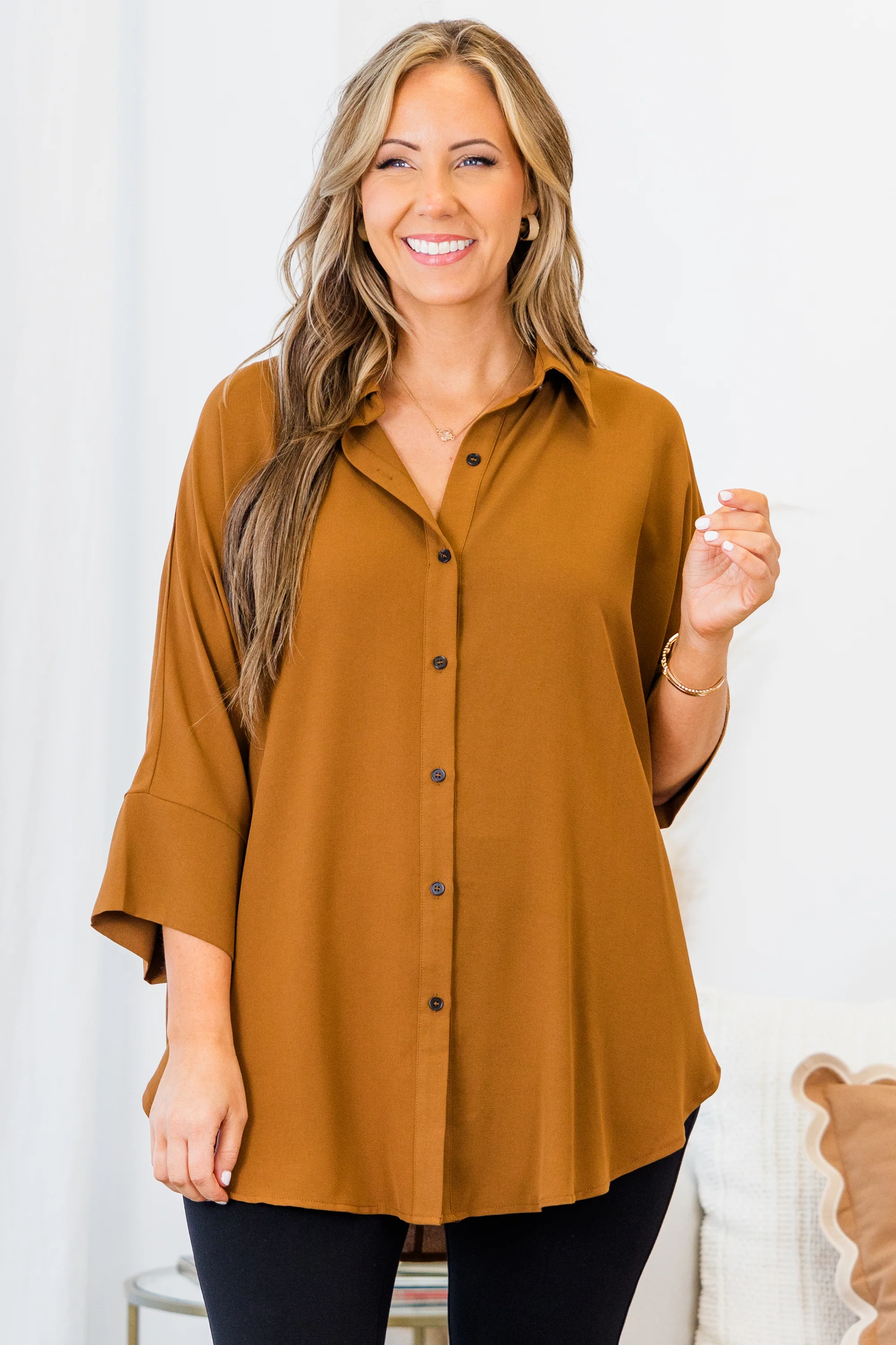 Working Babe Top, Brown - Weilaico