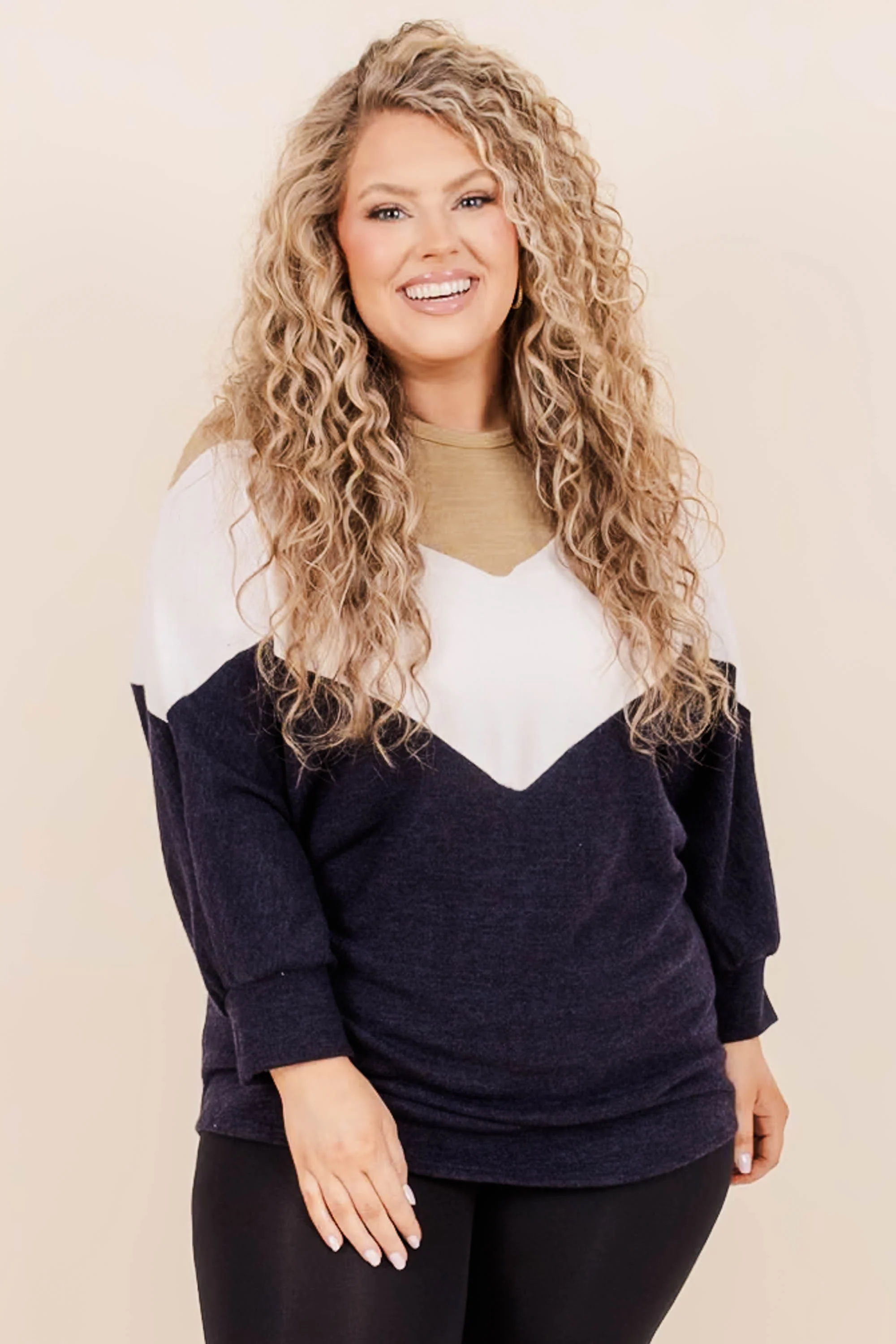 Cheer For Us Top, Navy - Weilaico