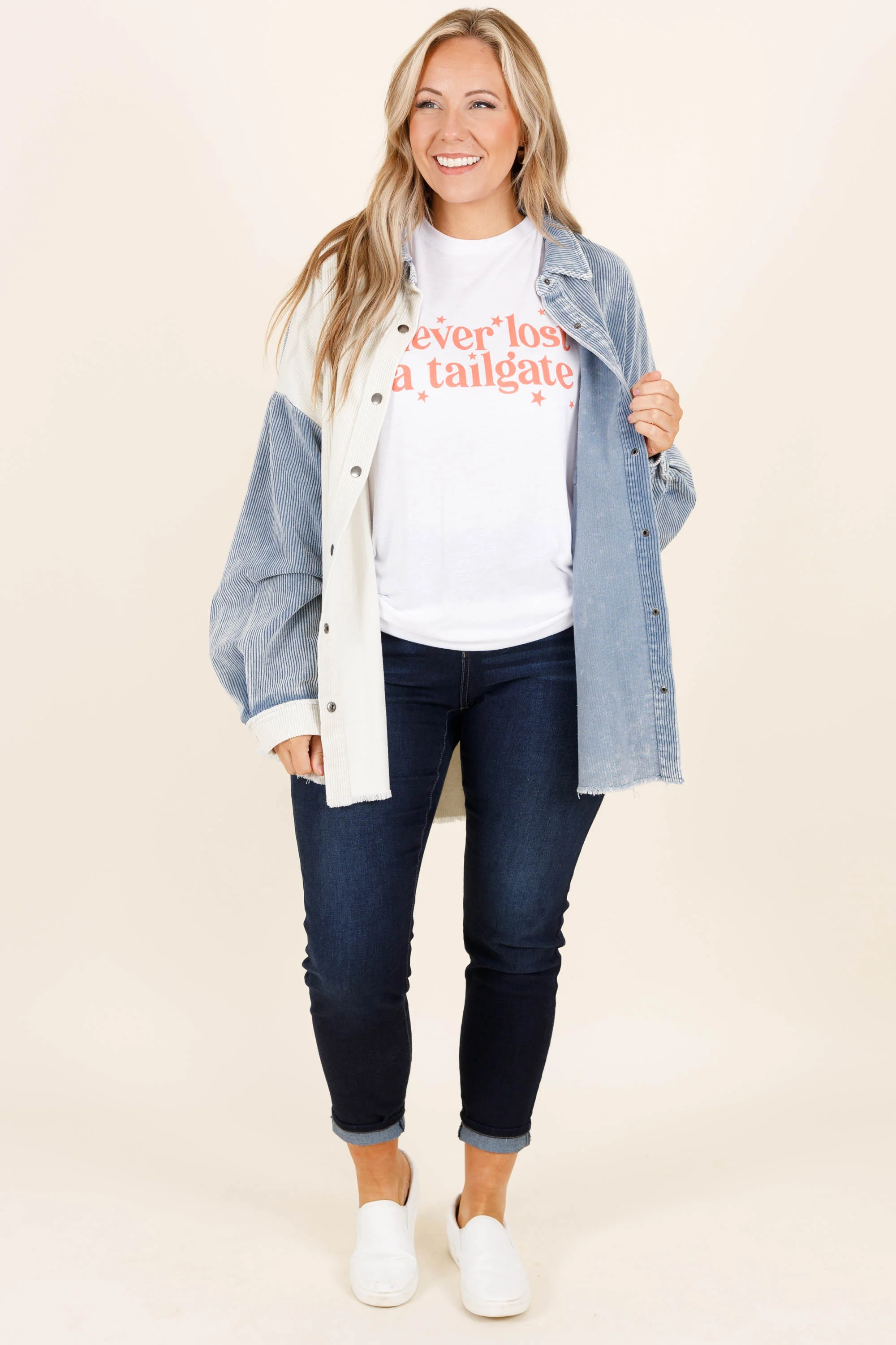 Never Lost A Tailgate Tee, White - Weilaico