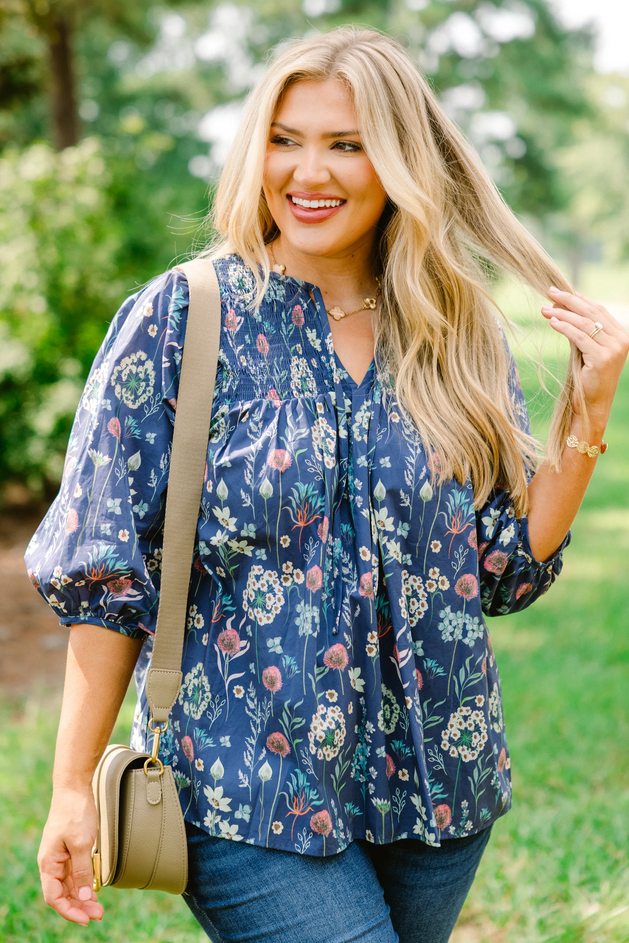 With The Flow Top, Dusty Blue - Weilaico