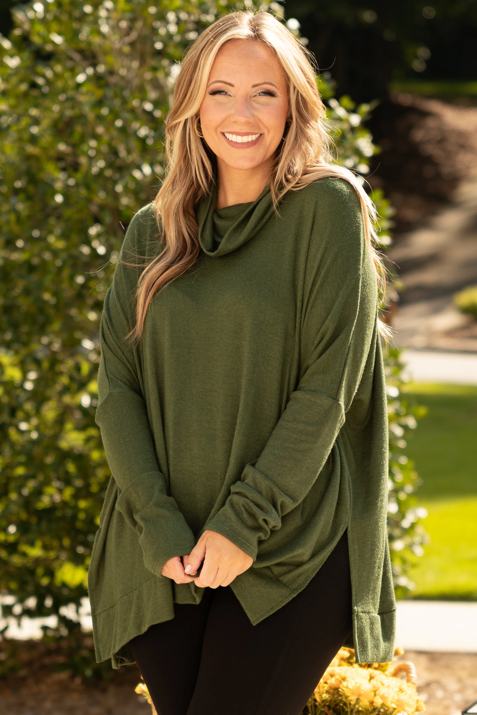 Cozy Dreams Top, Olive - Weilaico