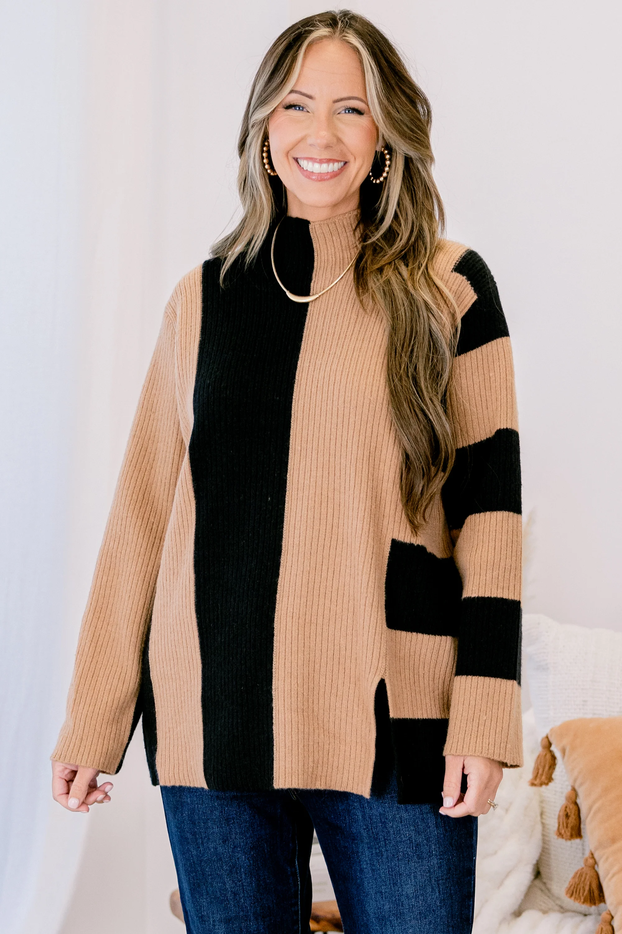 Joyful Sweater, Black/Mocha - Weilaico