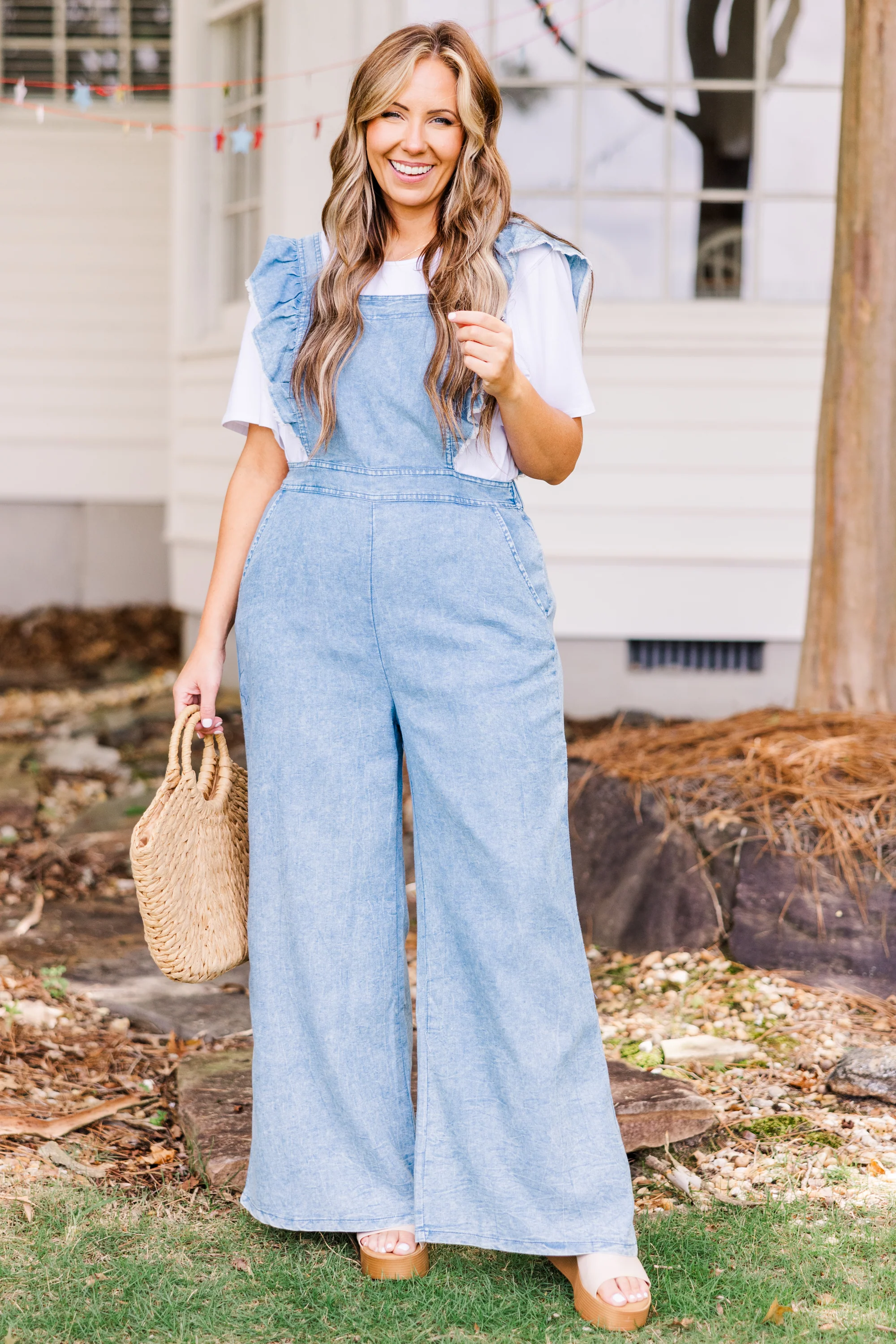 Every Angle Jumpsuit, Washed Denim - Weilaico