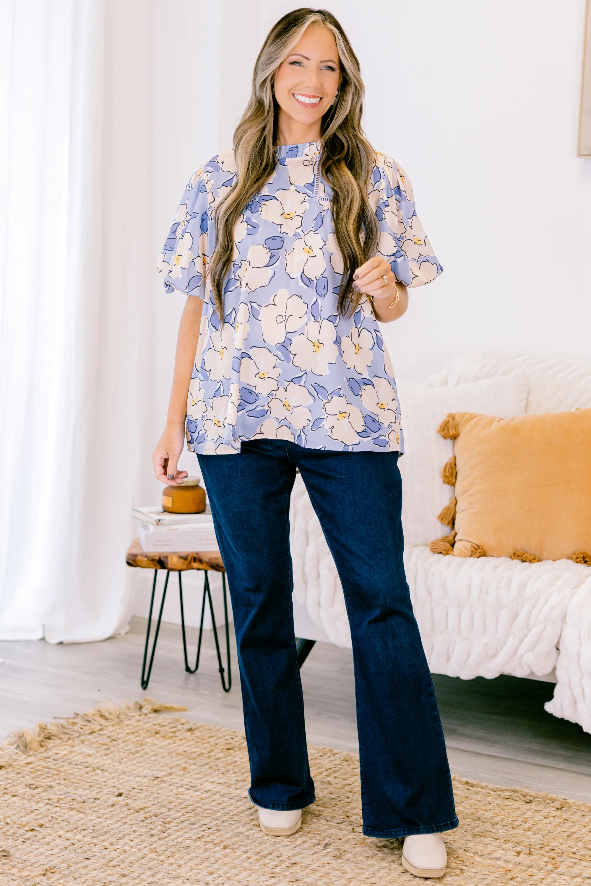 Focusing On Myself Top, Periwinkle - Weilaico