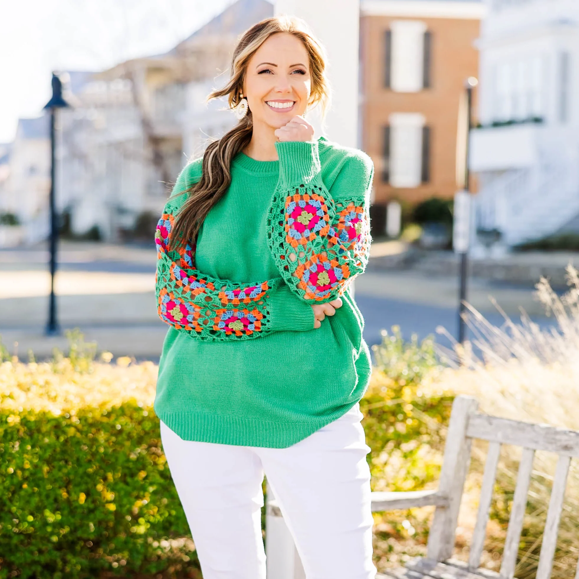 Queen of Peace Sweater, Kelly Green - Weilaico