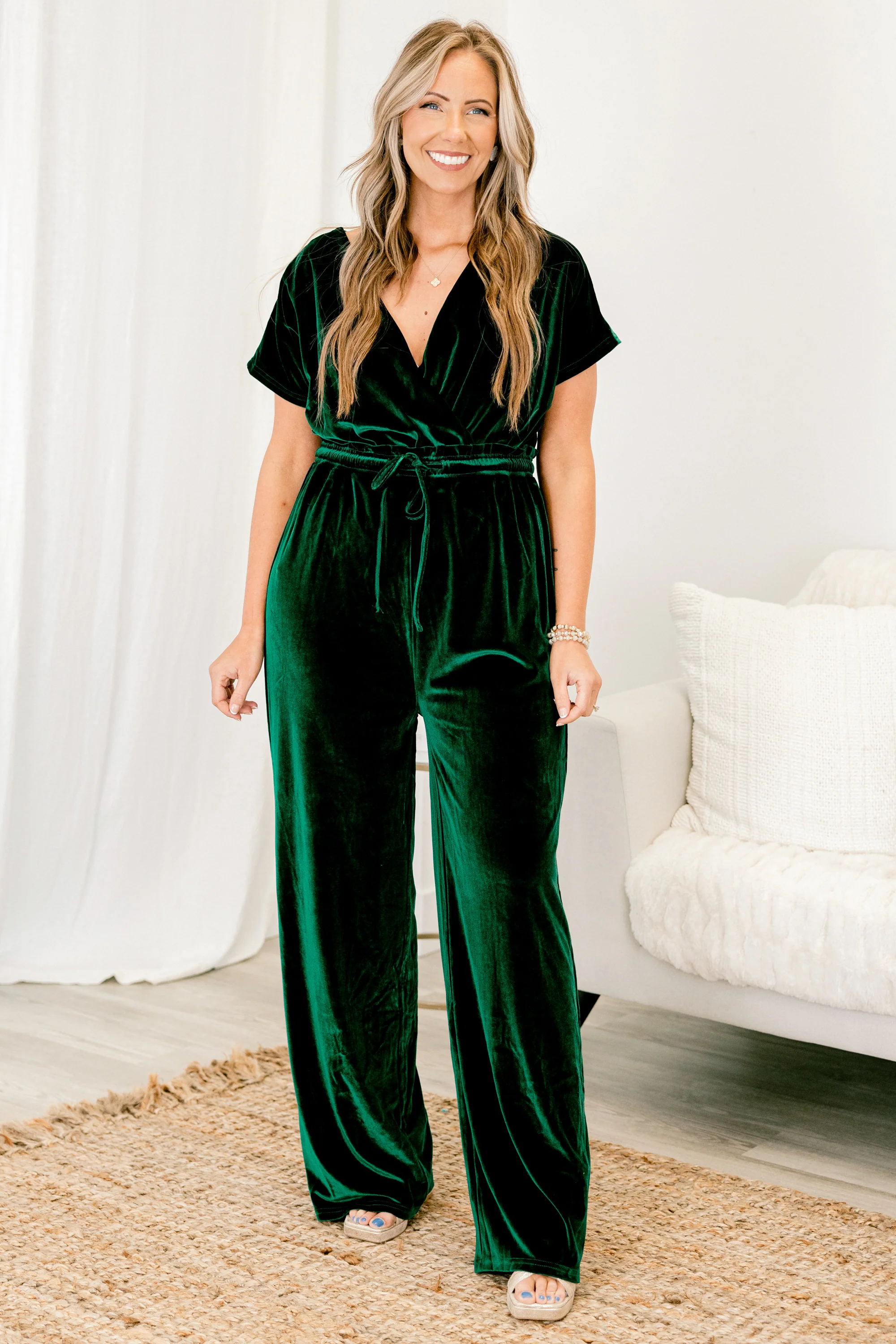 It Starts With You Jumpsuit, Green - Weilaico