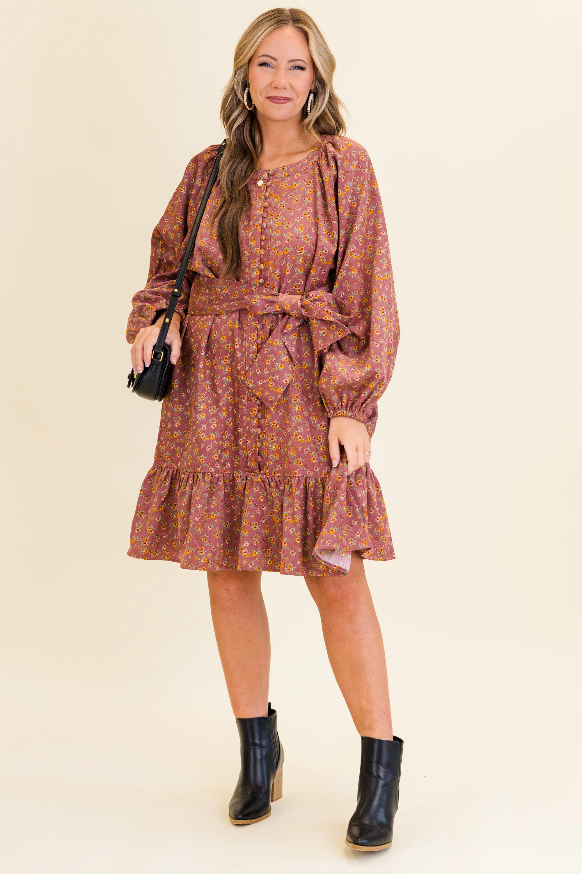 Finding My Way Dress, Mauve - Weilaico