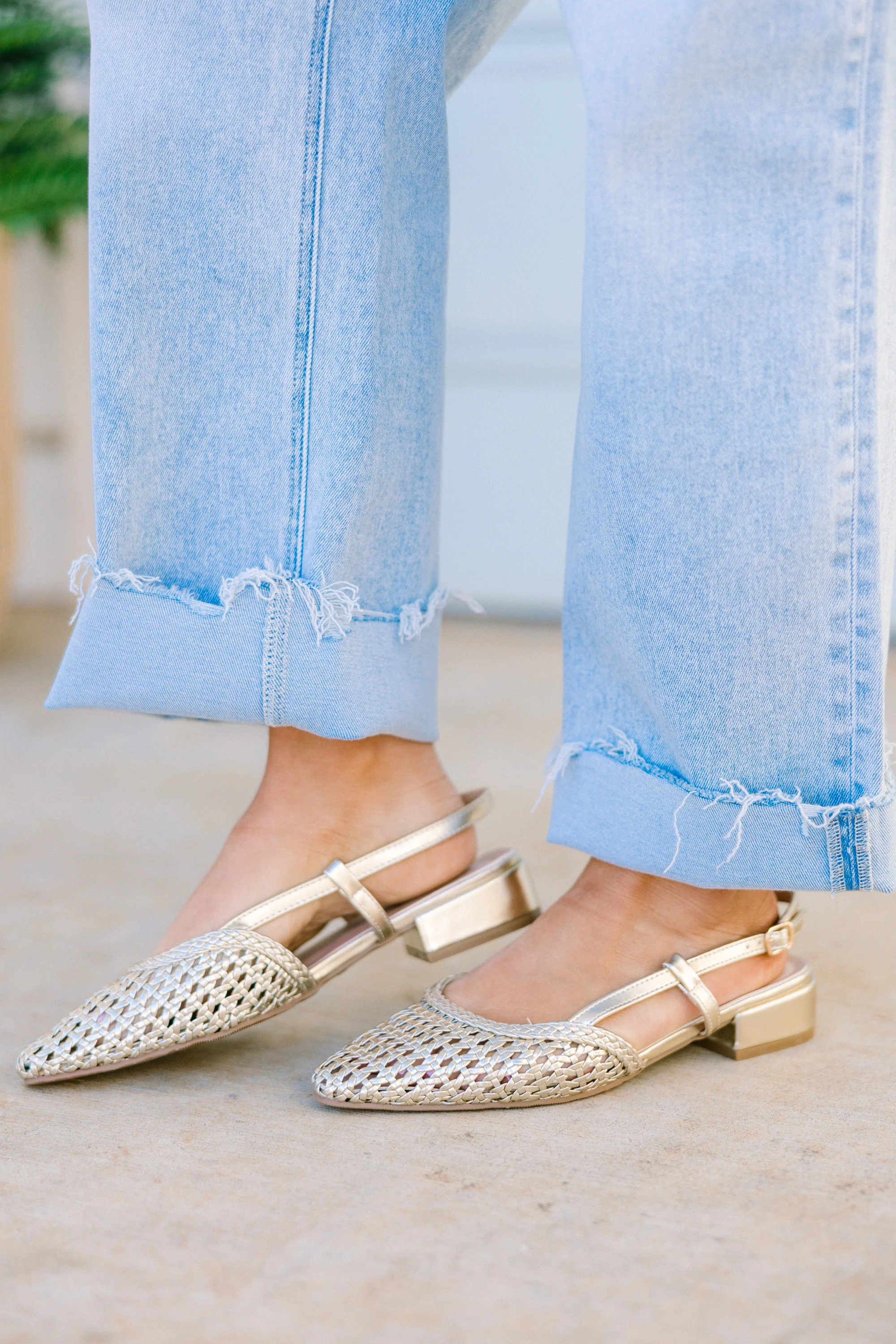 Stick To Your Word Flats, Gold - Weilaico