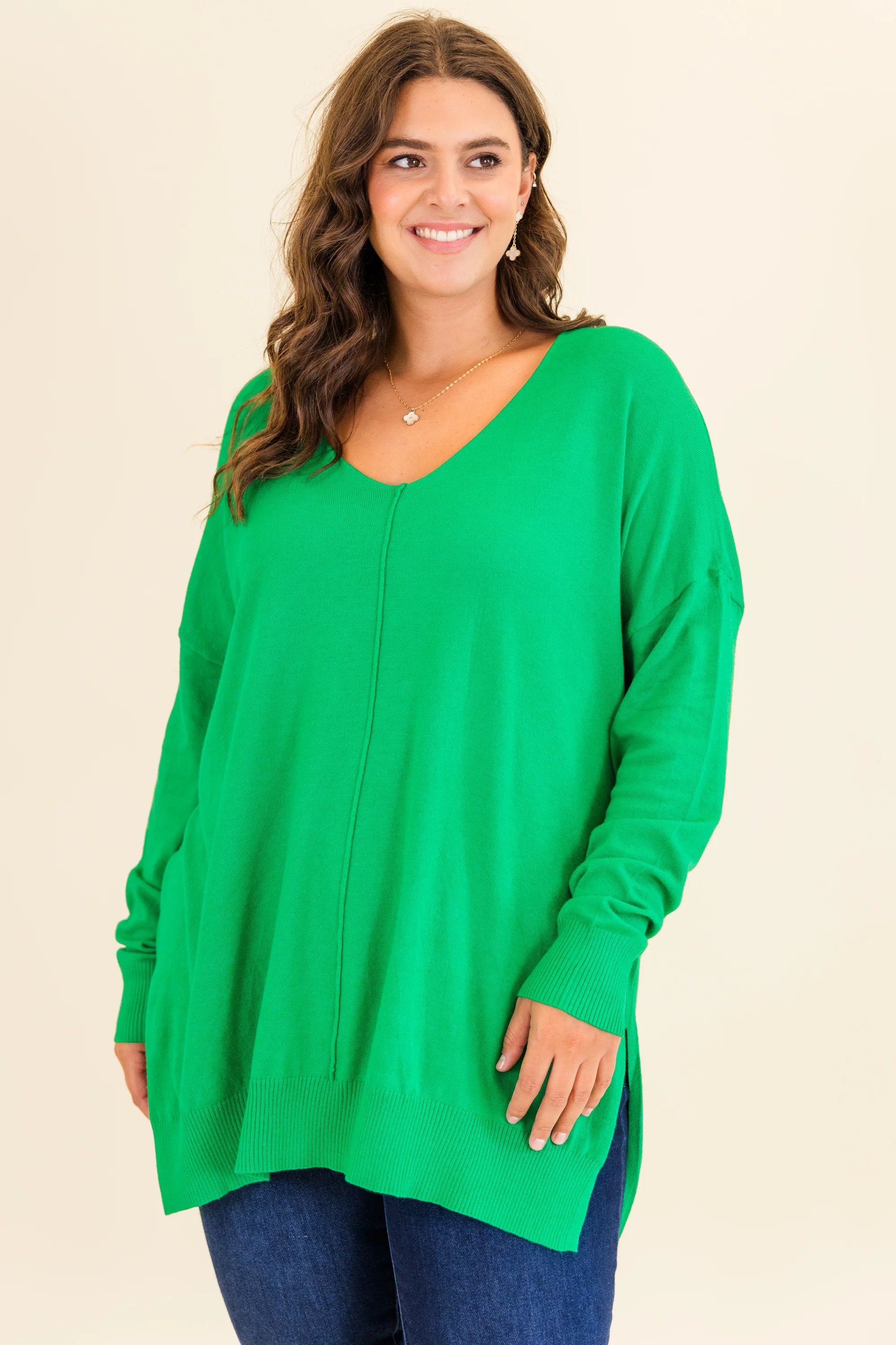 Miss Who I Was Sweater, Kelly Green - Weilaico