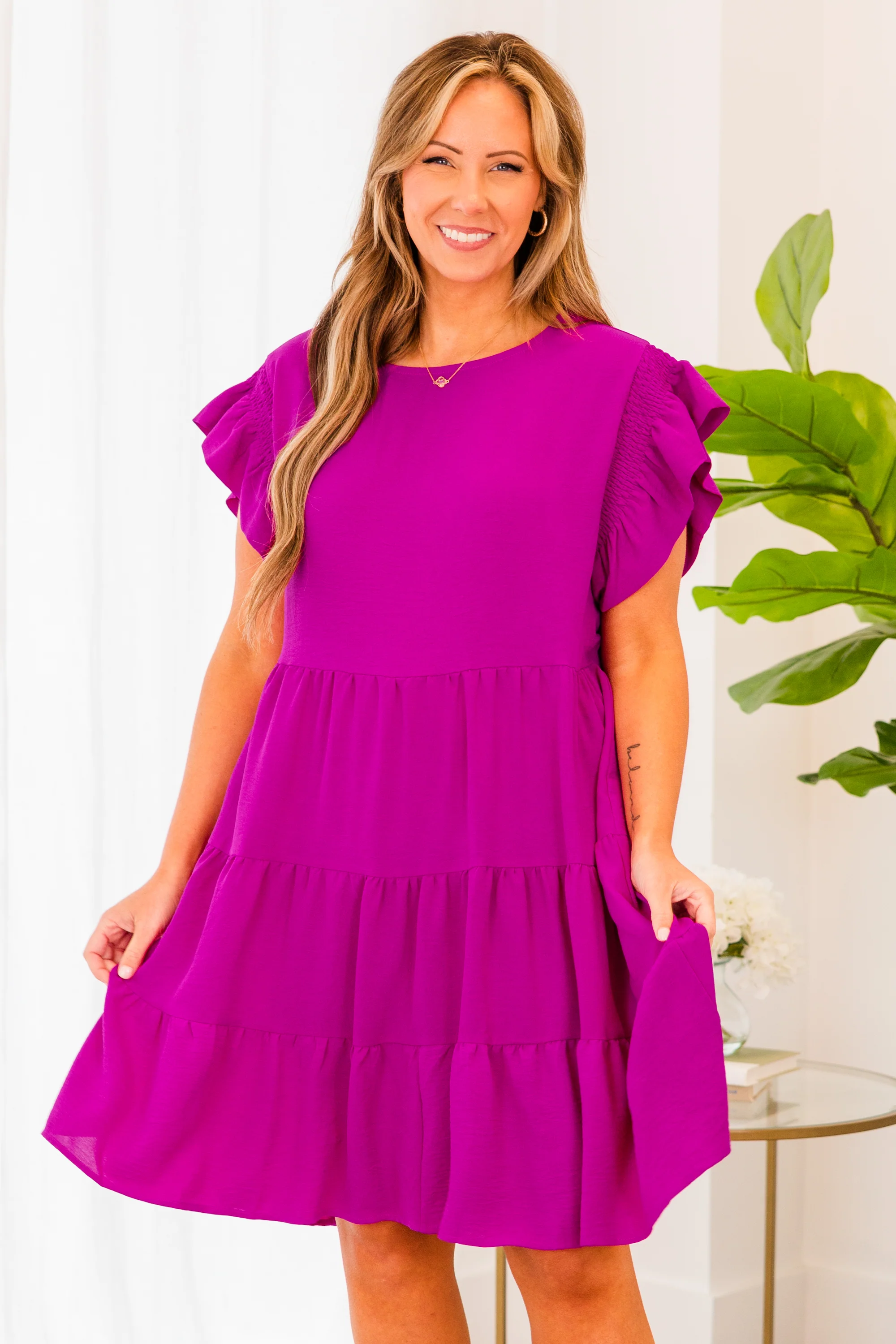 Right For Me Dress, Magenta - Weilaico