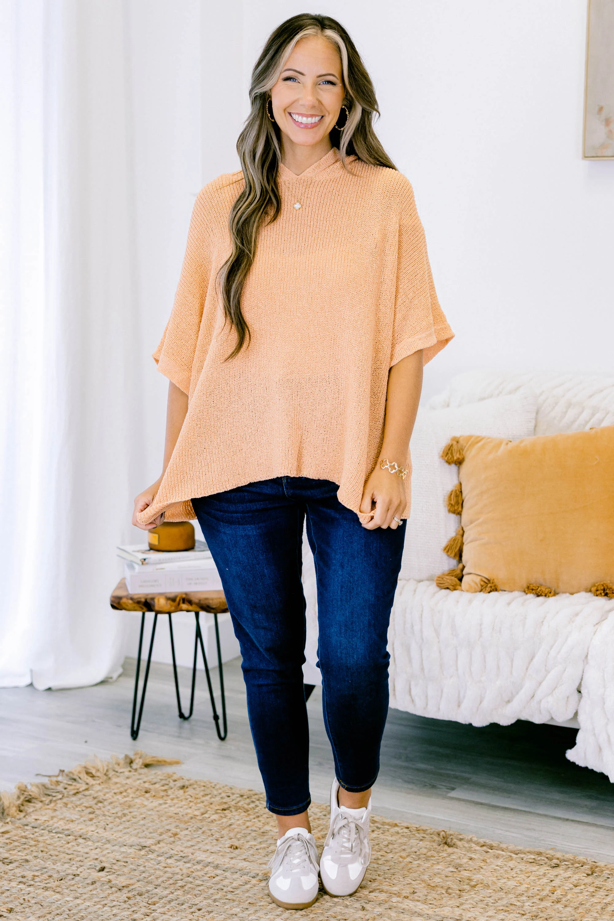 Back To The Tropics Sweater, Papaya - Weilaico