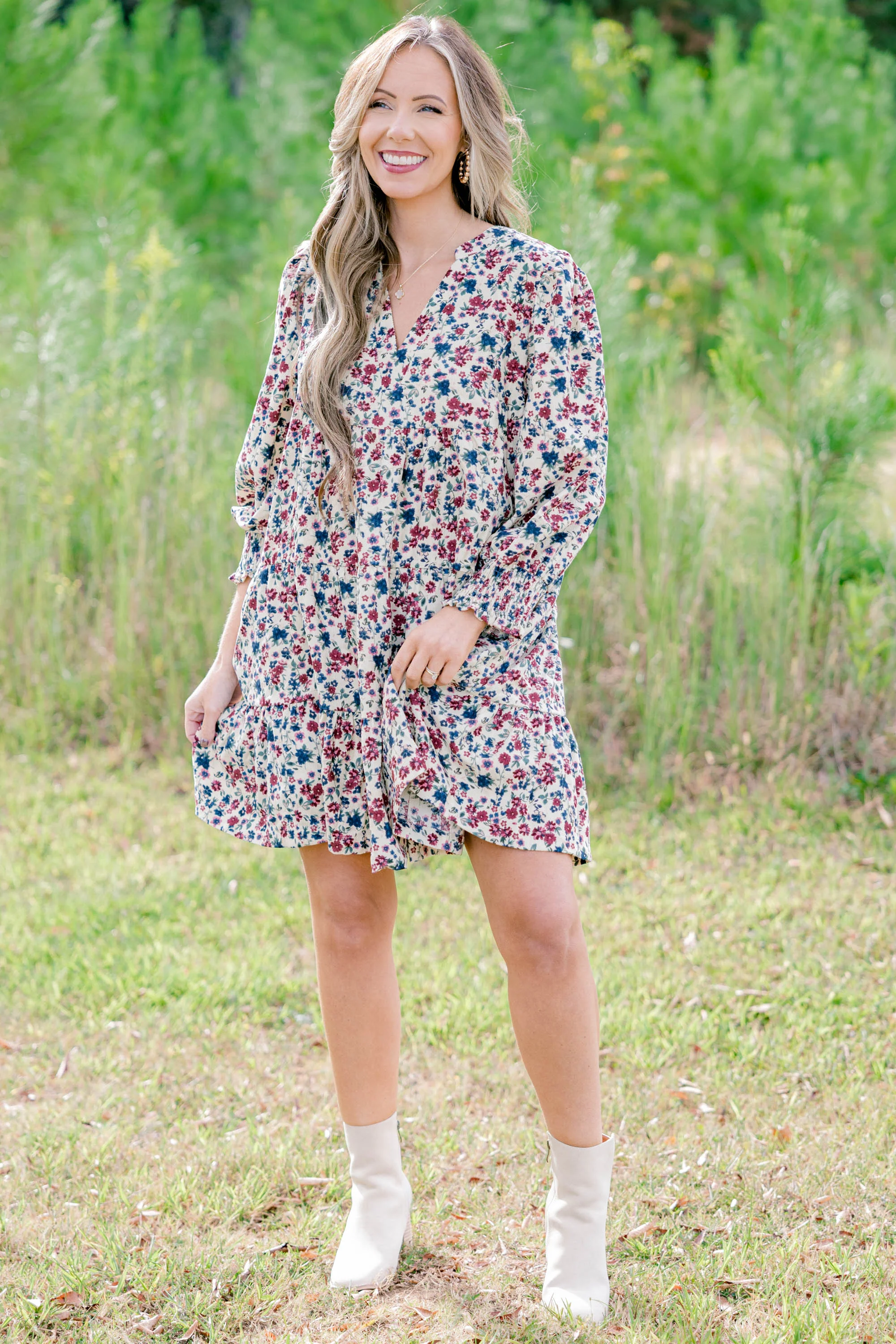 Her Sweet Side Dress, Oatmeal - Weilaico