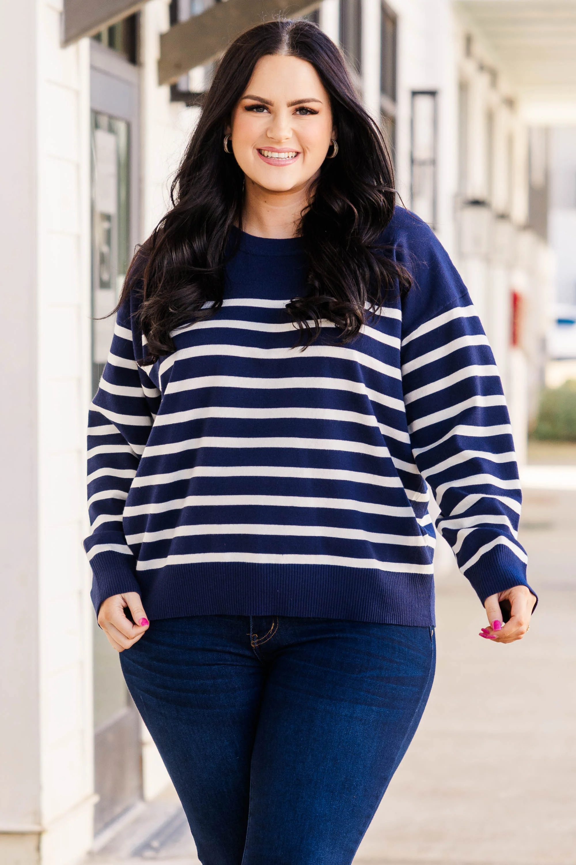 Dreams in December Sweater, Navy - Weilaico