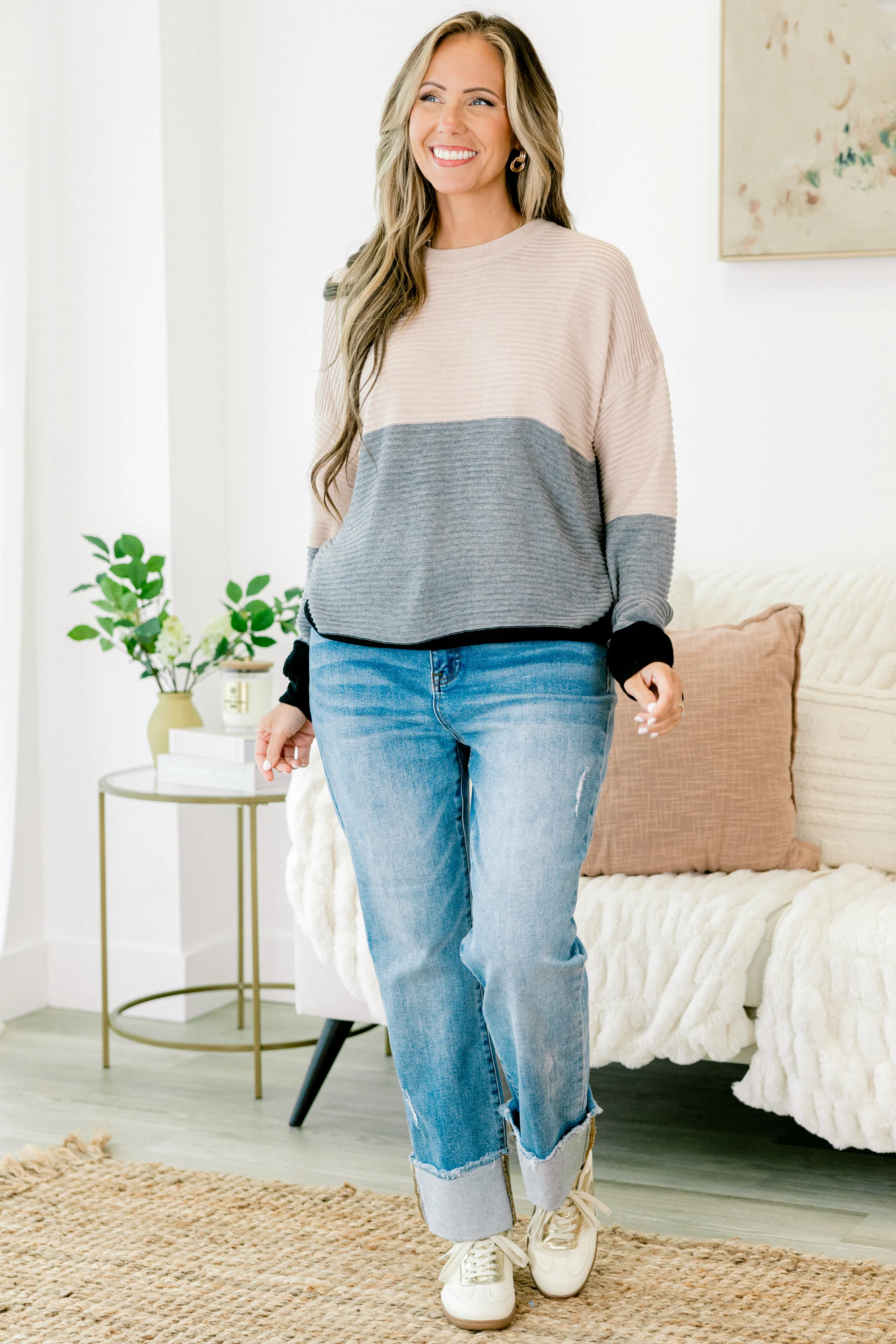 Stranger Conversations Sweater, Tan - Weilaico