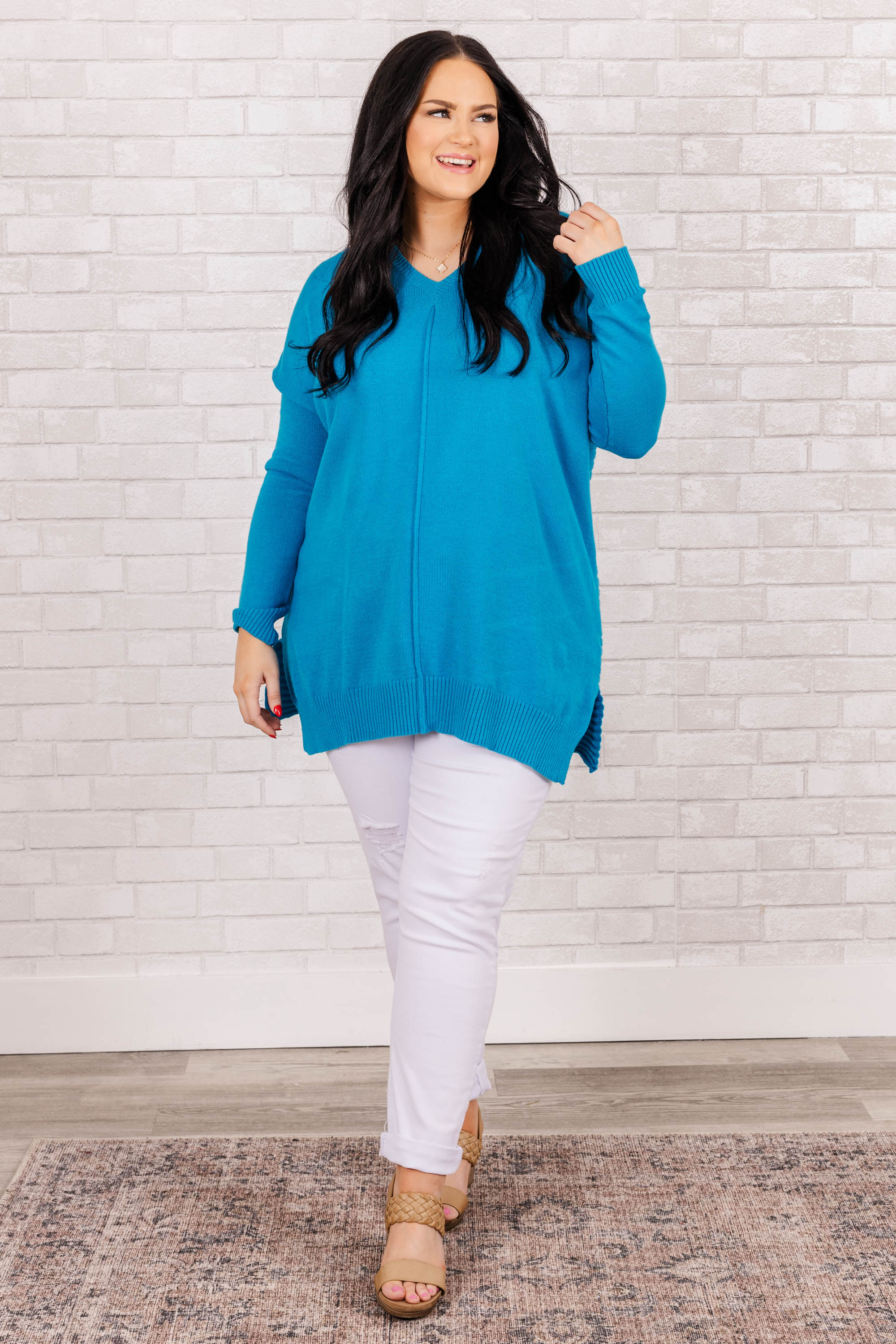 I'm Better Now Sweater, Urban Blue - Weilaico