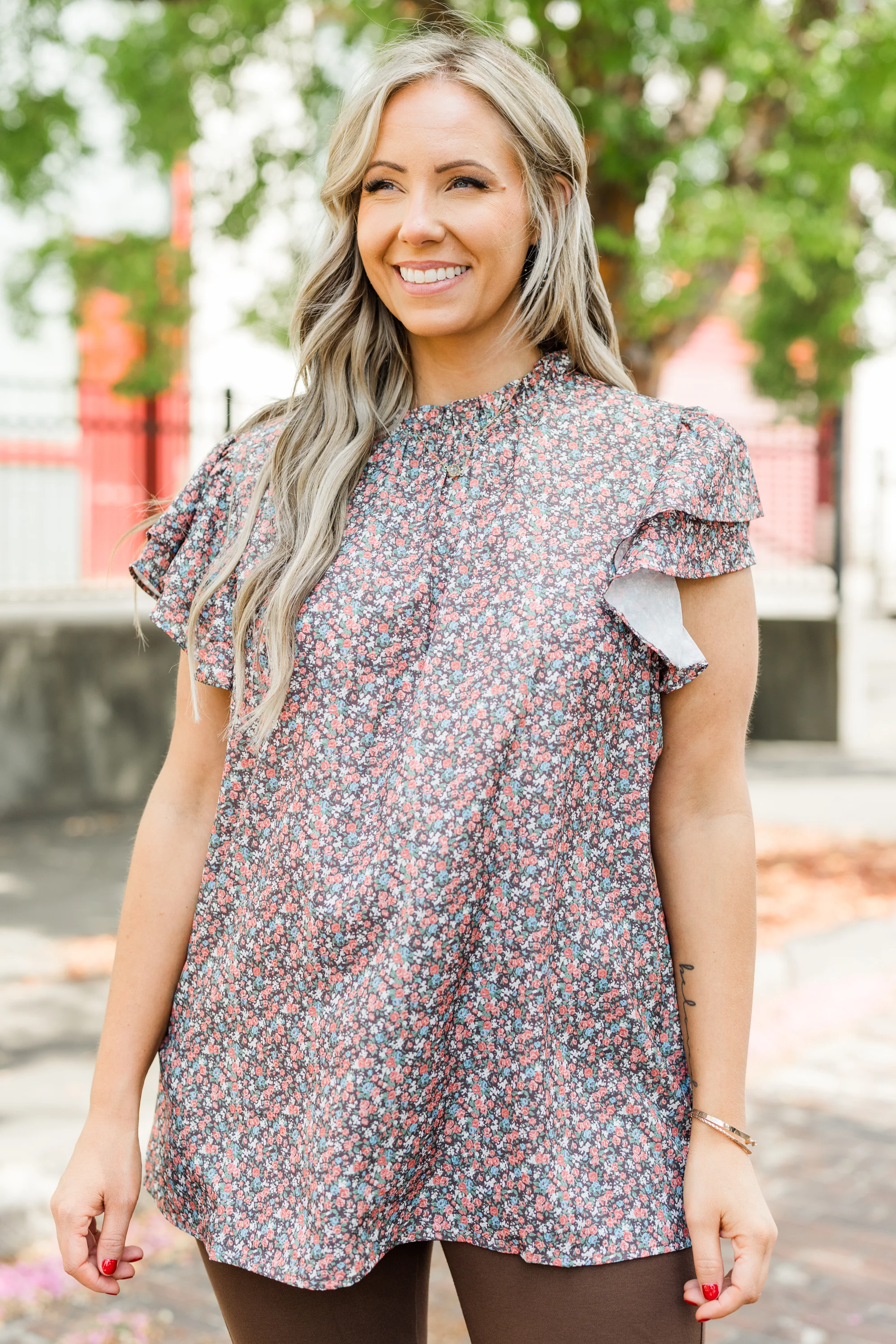 On My Heart Blouse, Black-Brown - Weilaico