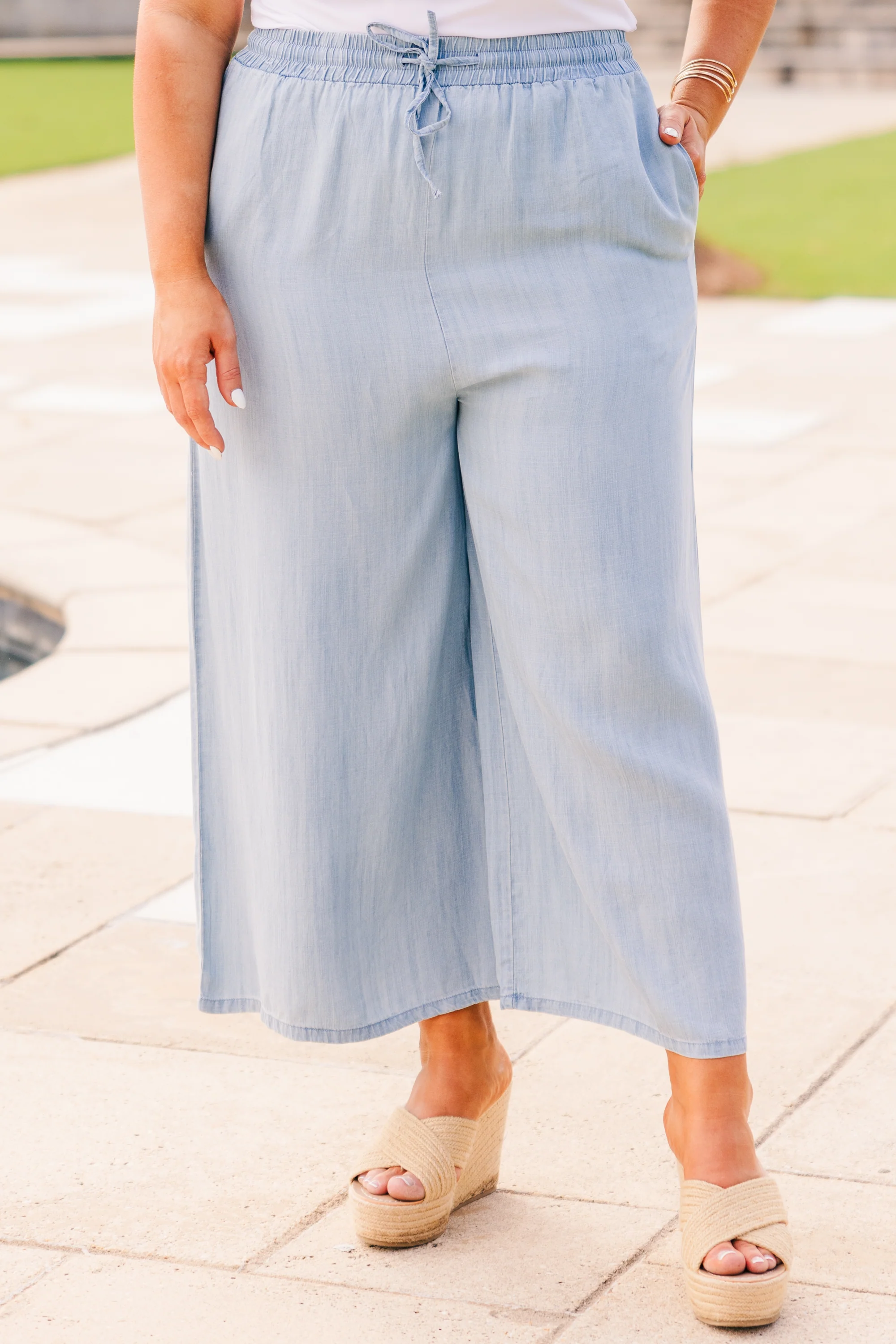 Float In The Wind Pants, Light Denim - Weilaico