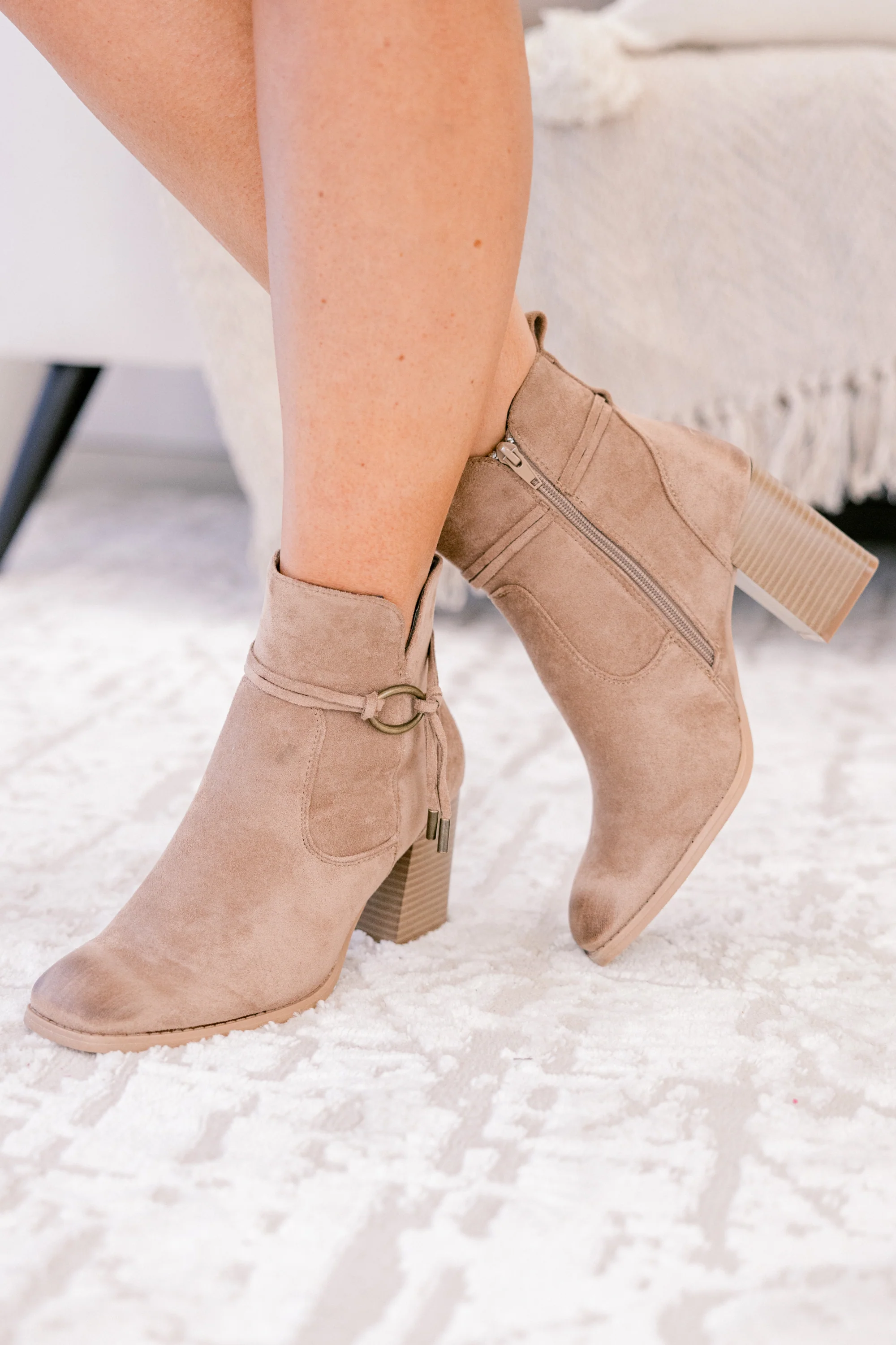 Get You Back Booties, Taupe - Weilaico