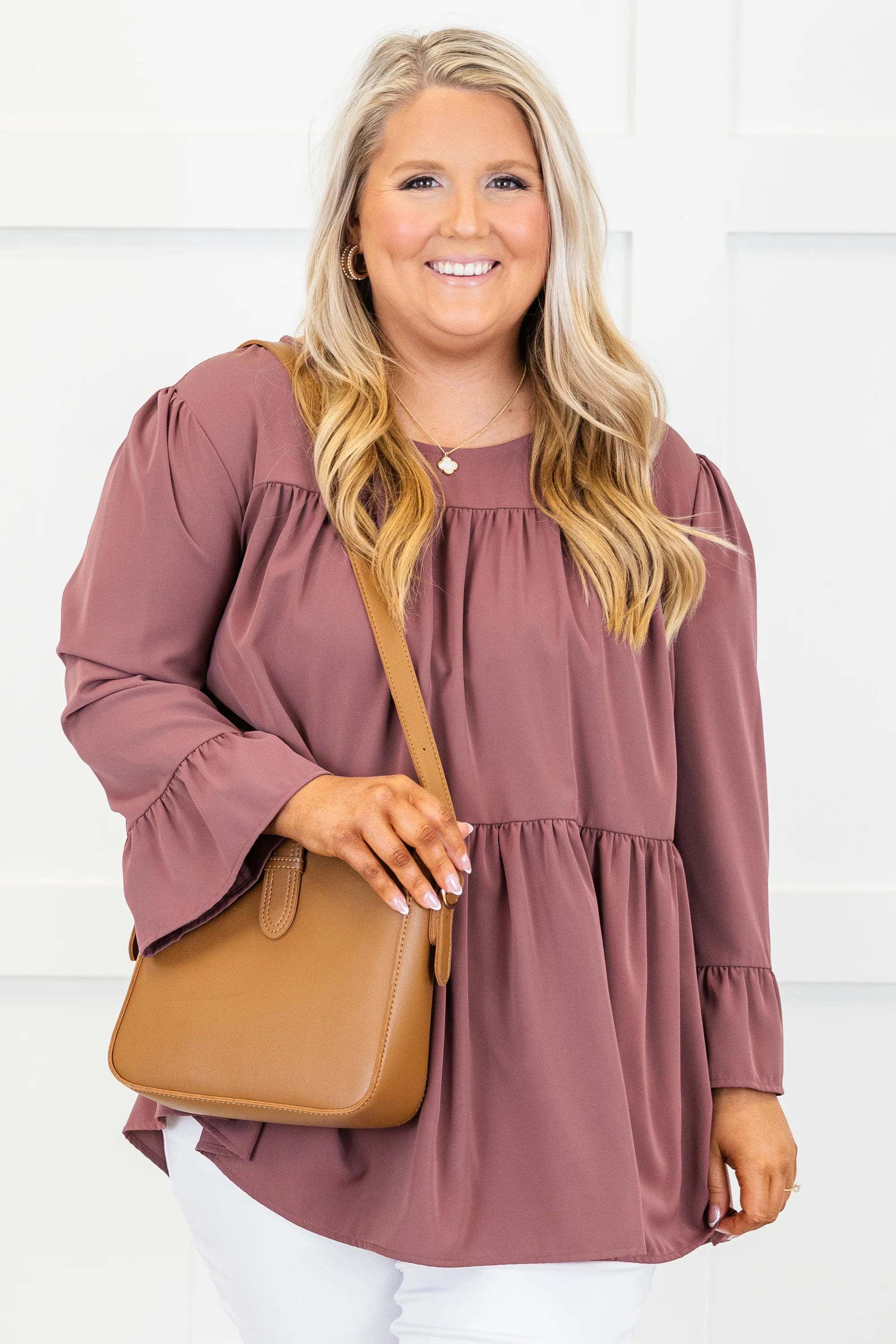 Day Dreaming About You Top, Mauve - Weilaico