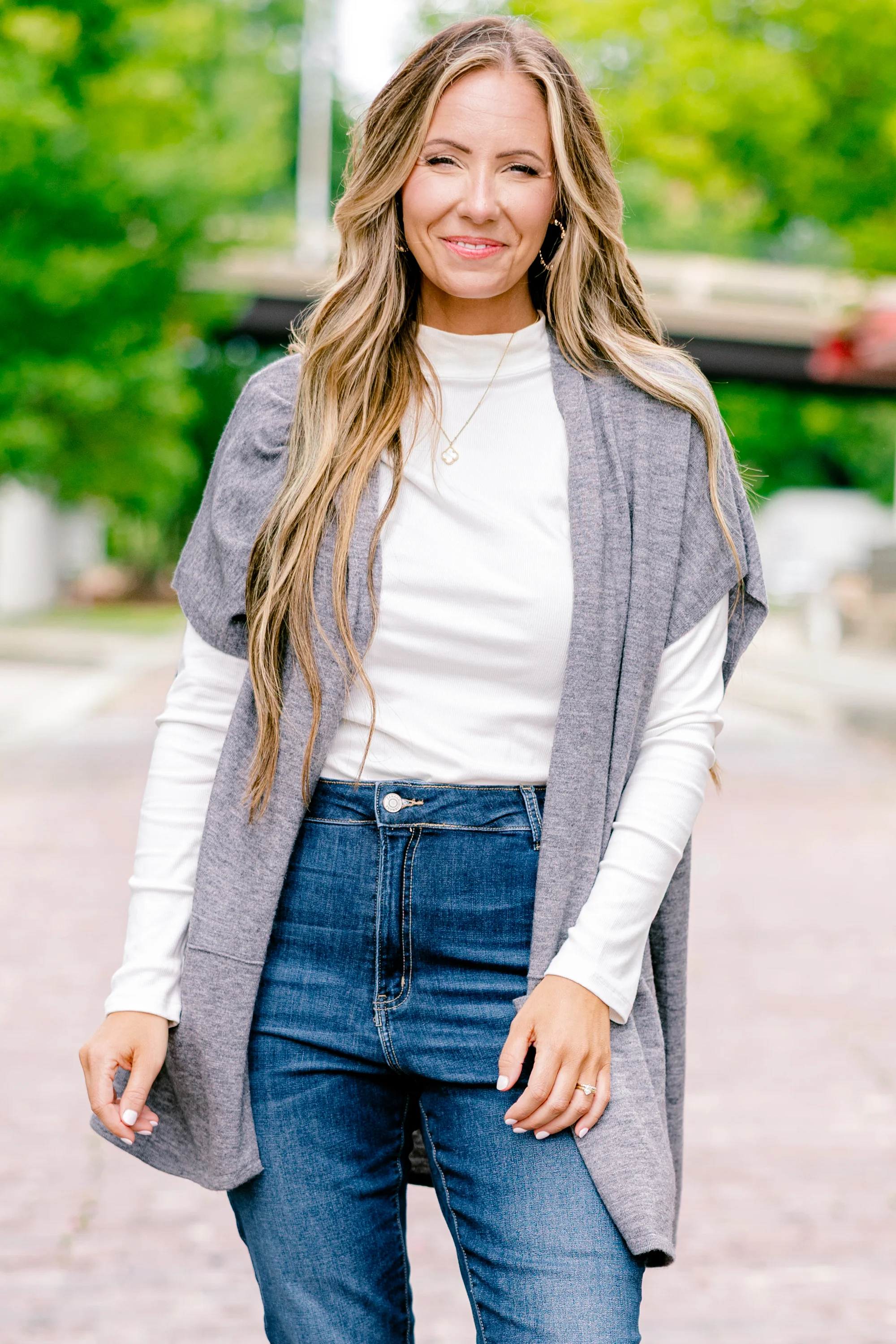 Great Day Cardigan, Heather Grey - Weilaico