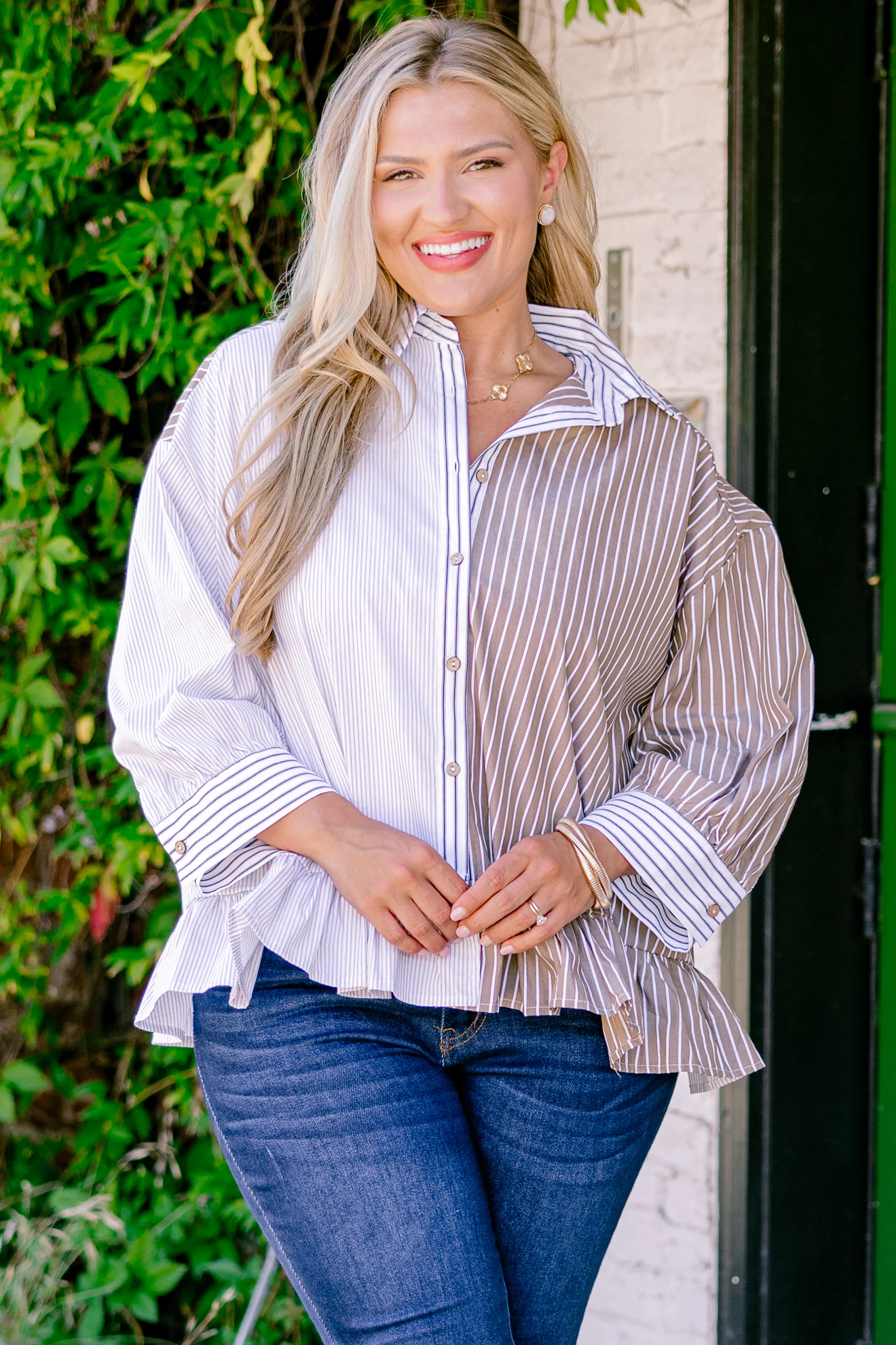 Feel Free Top, Brown Multi - Weilaico